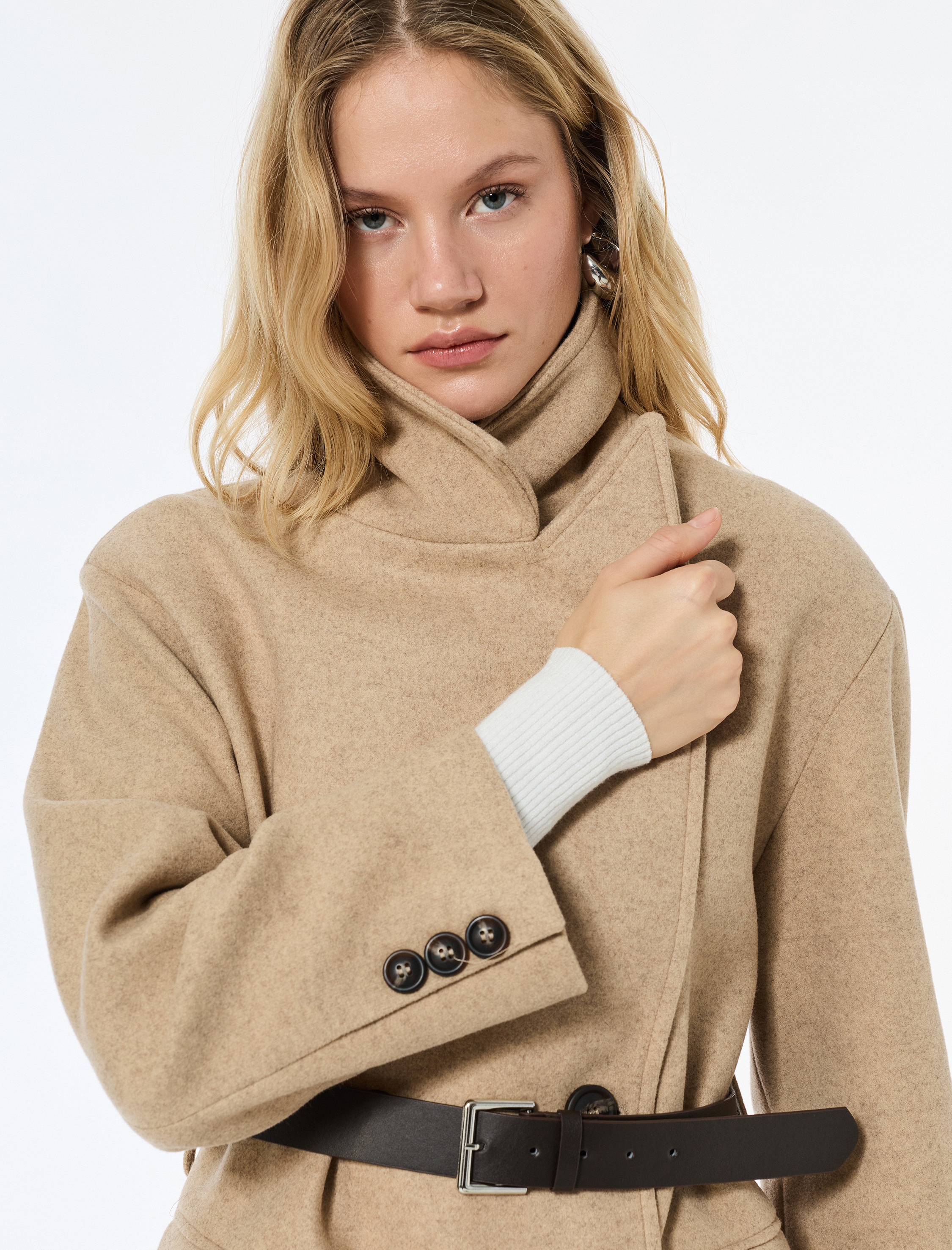   Koton X Sima Tarkan - Kemerli Kaban Kaşe Ekstra Uzun Kruvaze