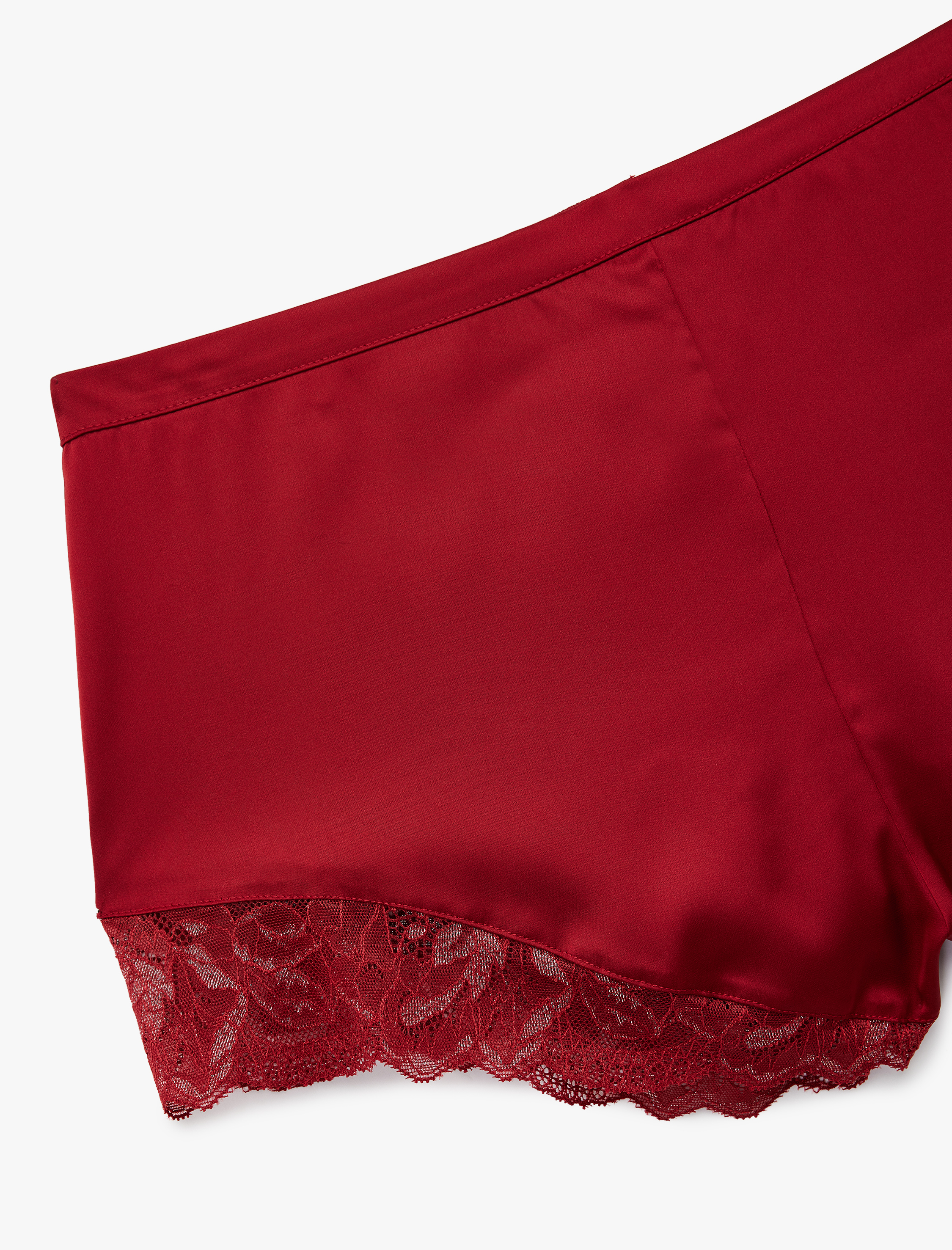   Dantel Detaylı Kısa Saten Şort Pijama Altı