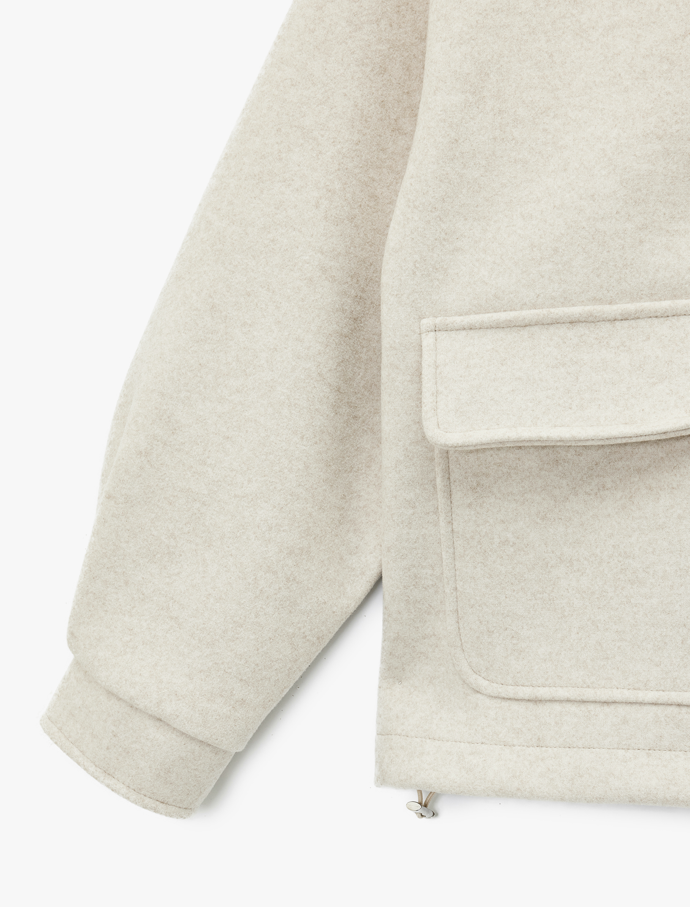   Koton X Sibil Çetinkaya - Kısa Kaban Kaşe Dik Yaka Fermuarlı Cepli