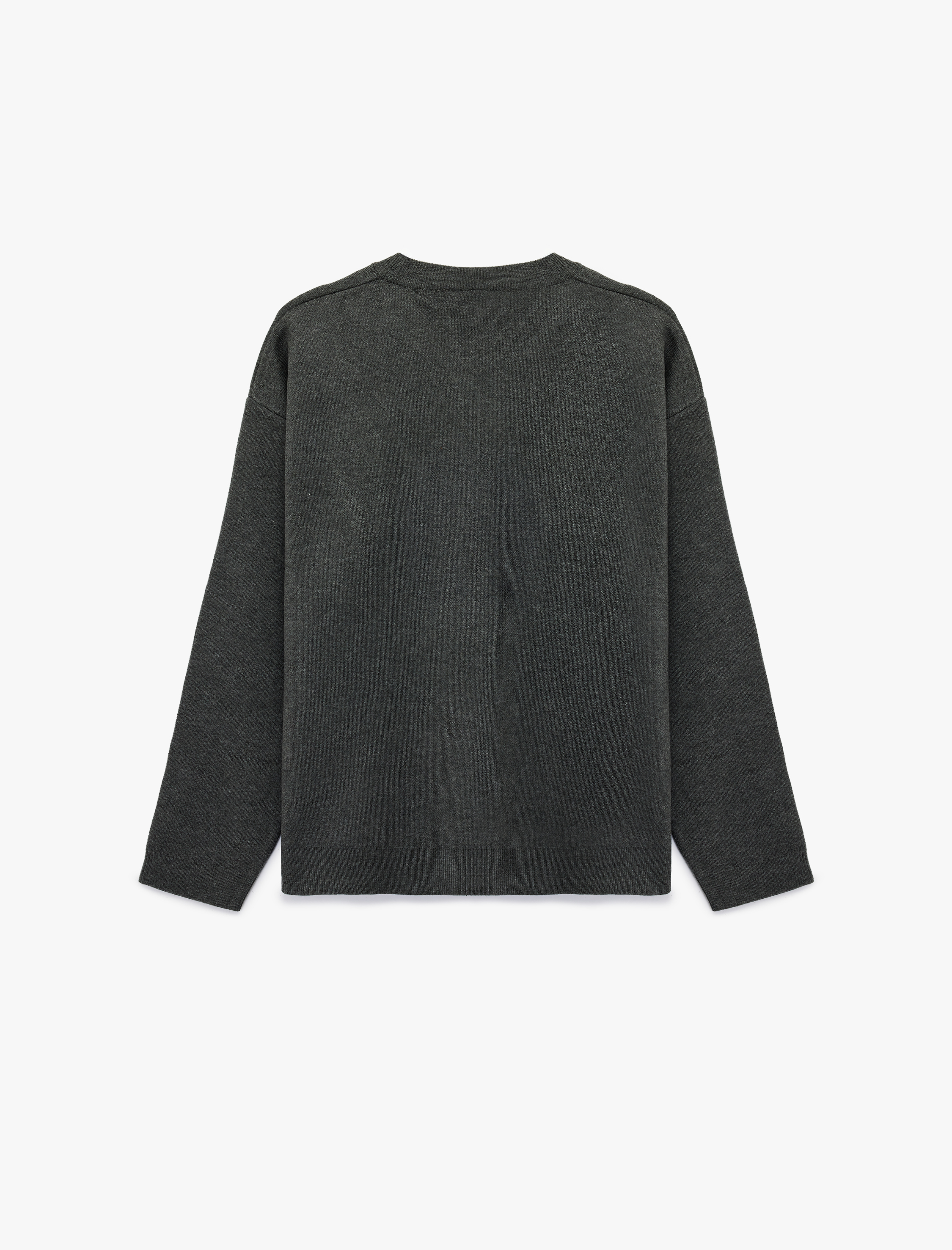   Bisiklet Yaka Uzun Kollu Triko Oversize Kazak