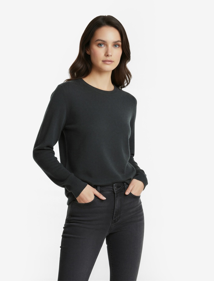  Bisiklet Yaka Uzun Kollu Triko Oversize Kazak