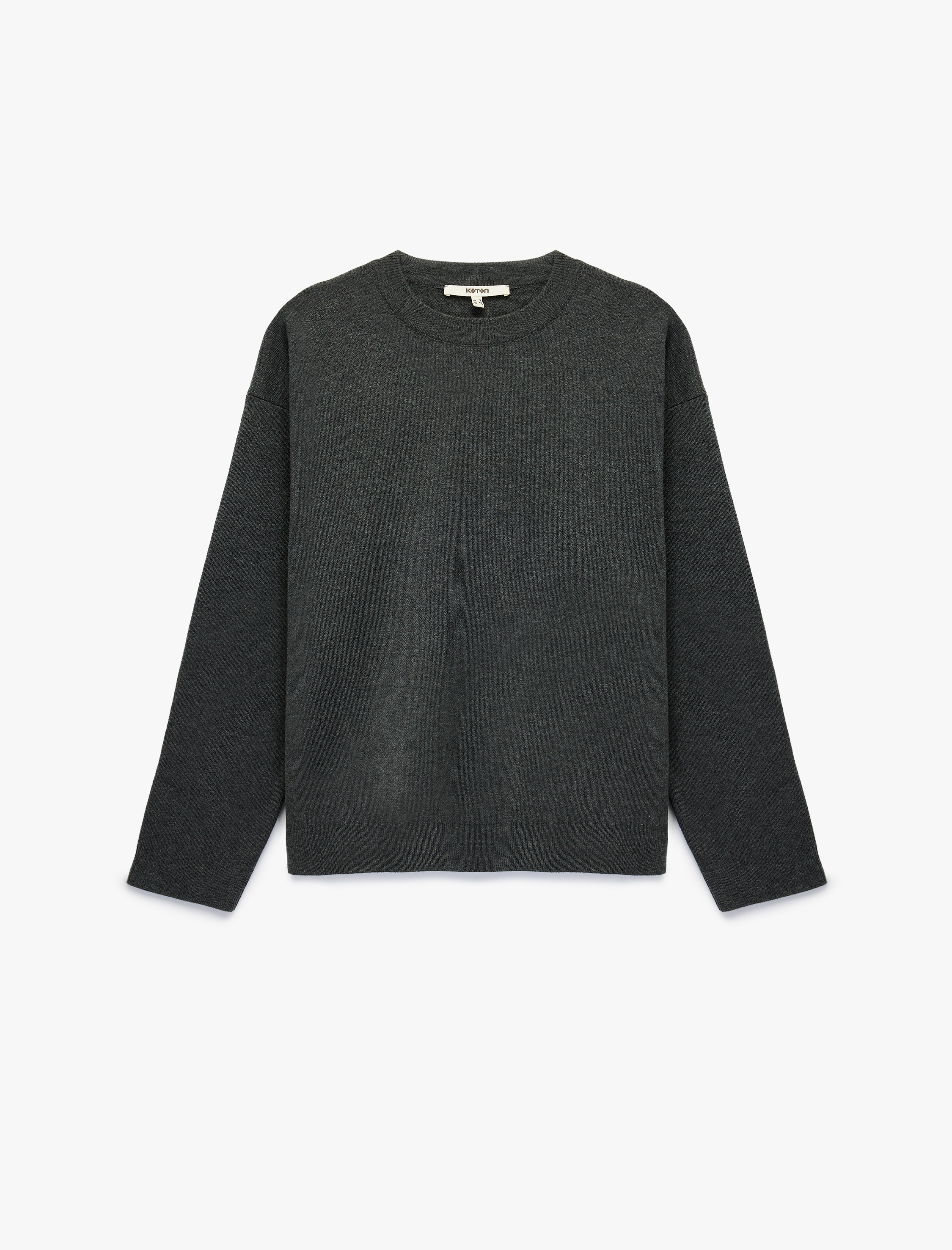   Bisiklet Yaka Uzun Kollu Triko Oversize Kazak