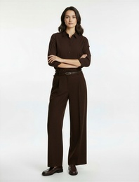 Koton X Sima Tarkan - Cepli Geniş Paça Kemerli Palazzo Kumaş Pantolon