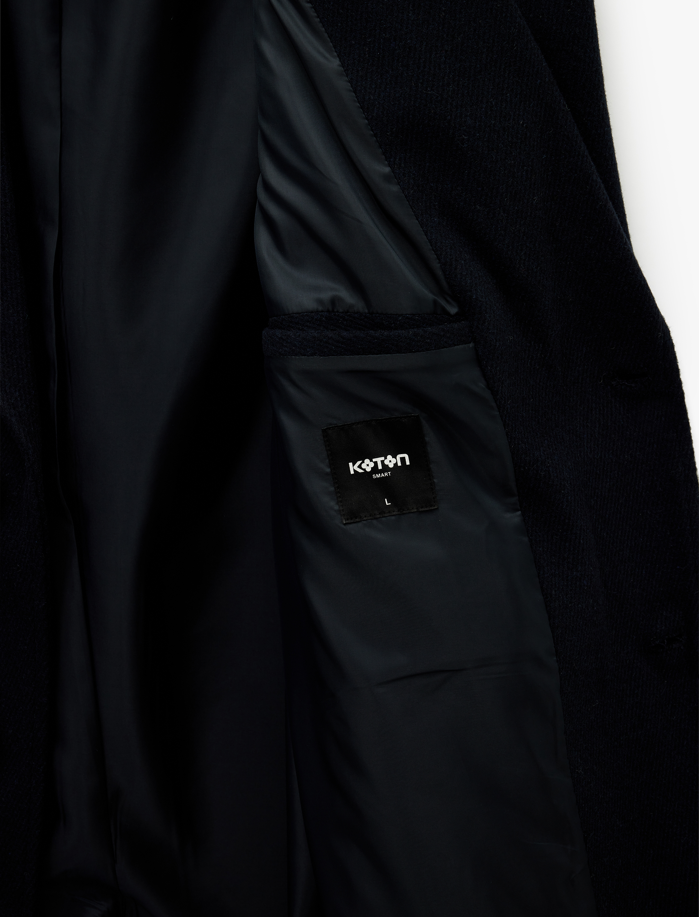   Düğmeli Cepli Kruvaze Yaka Uzun Kaşe Kaban