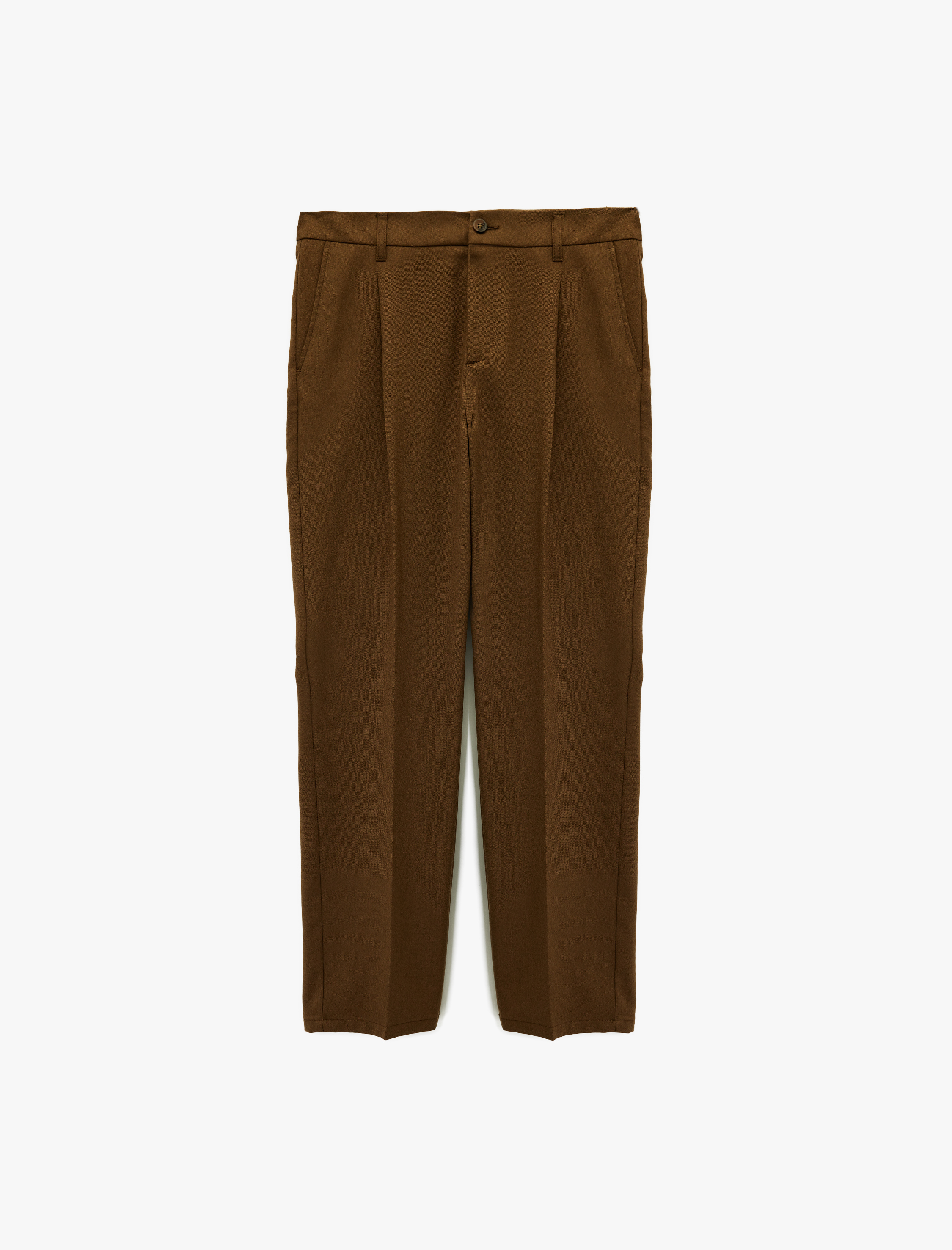   Rahat Kalıp Viskon Karışımlı Cepli Pileli Kumaş Pantolon