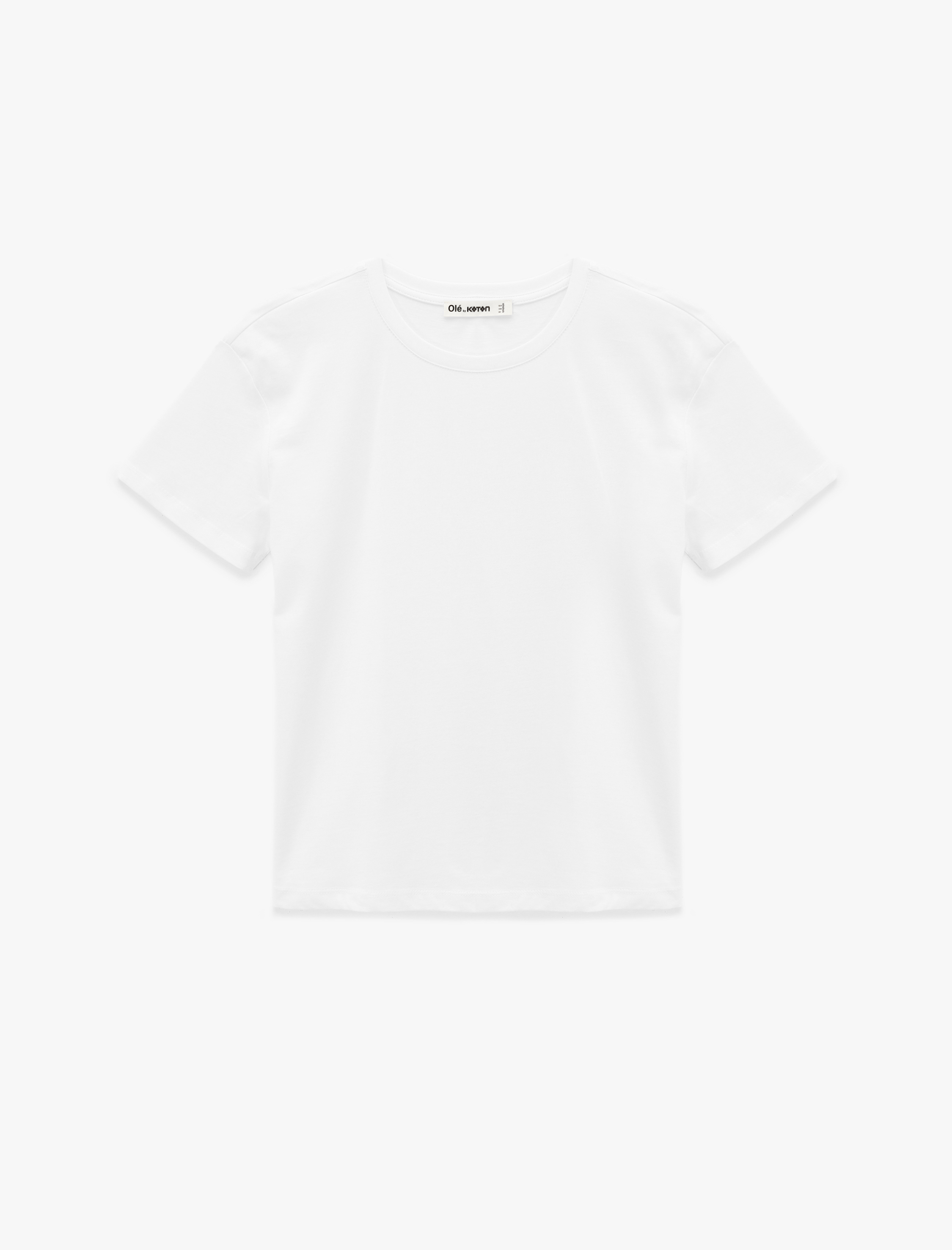   Kısa Kollu Bisiklet Yaka Pamuklu Basic Tişört