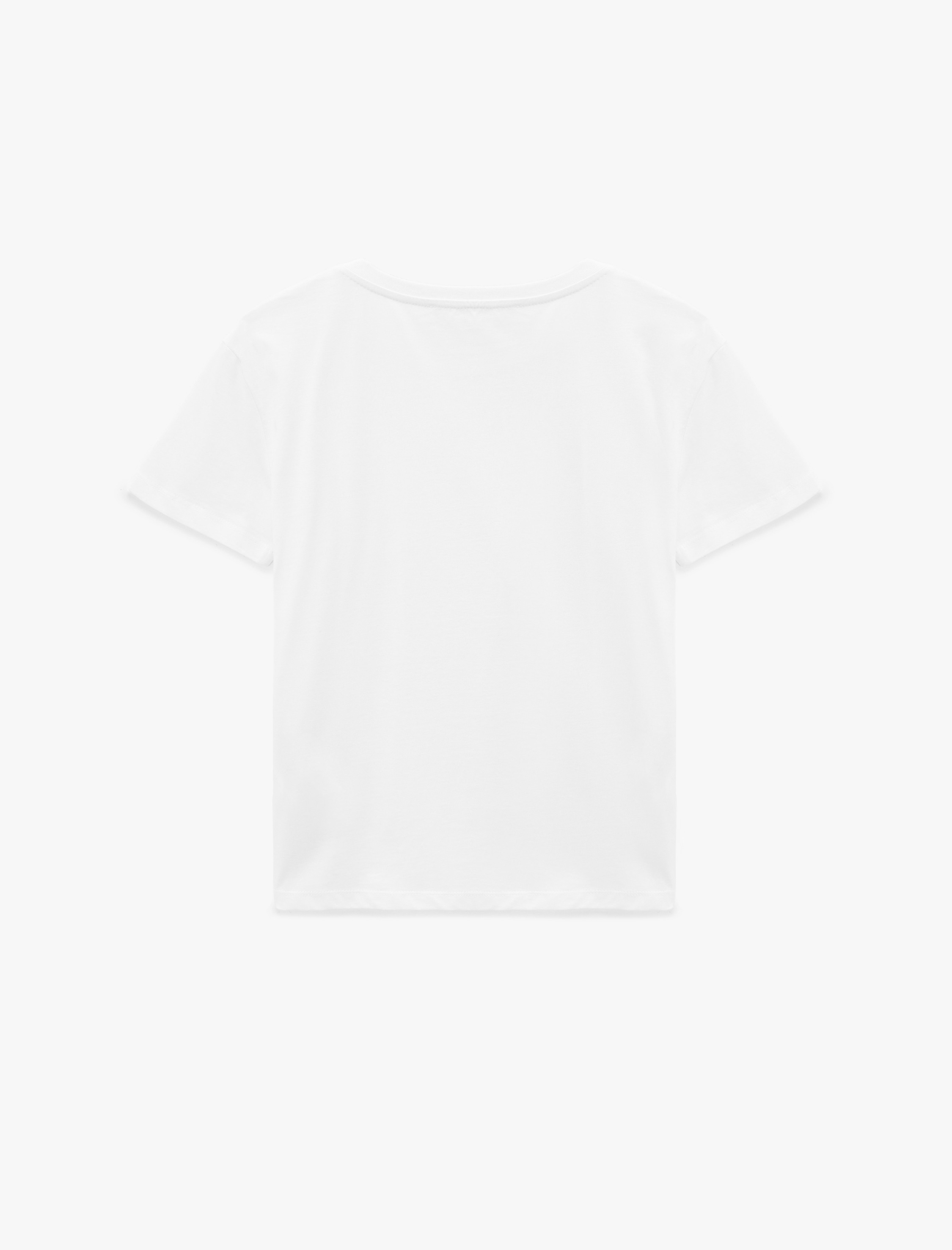   Kısa Kollu Bisiklet Yaka Pamuklu Basic Tişört