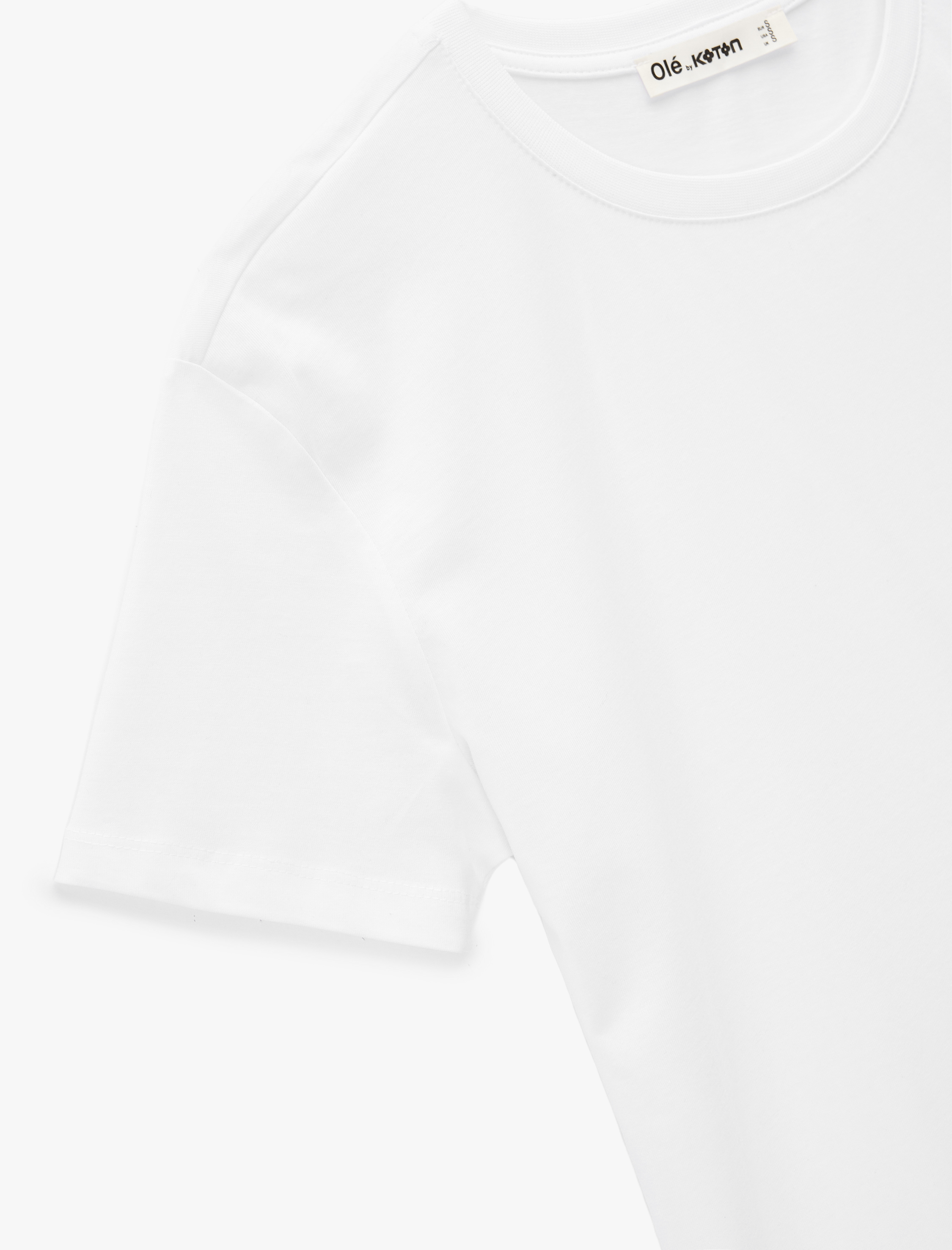   Kısa Kollu Bisiklet Yaka Pamuklu Basic Tişört