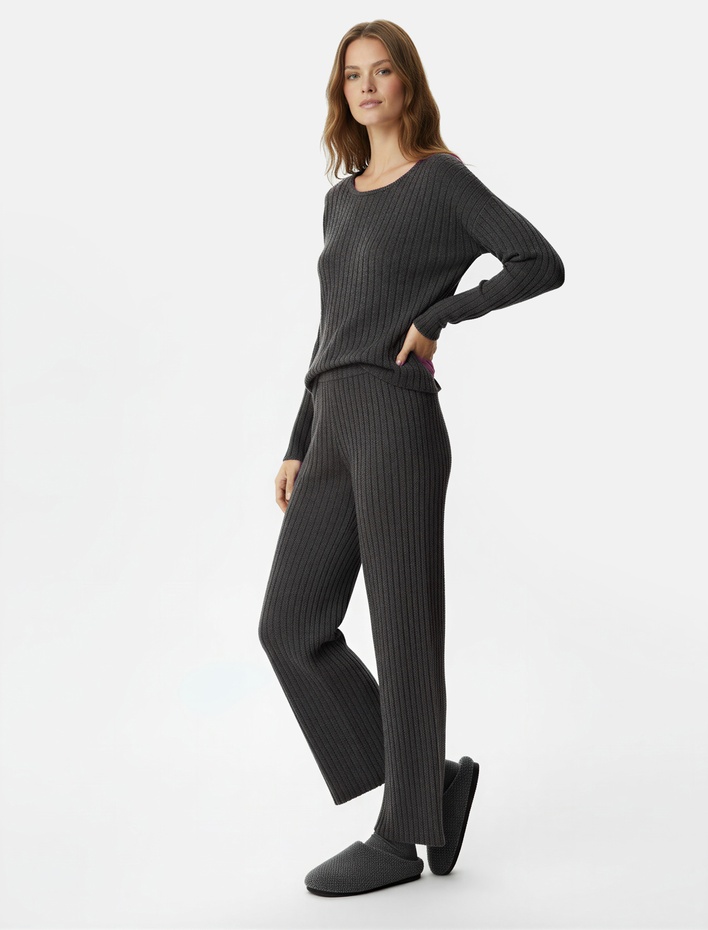  Rahat Kalıp Bol Düz Paça Pijama Altı