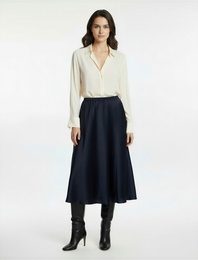 Standart Bel Regular Fit Saten Midi Etek