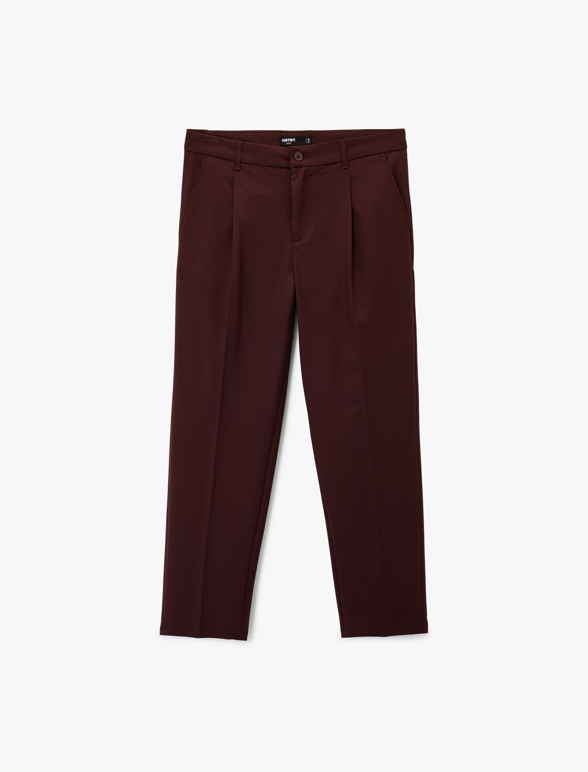   Rahat Kalıp Cepli Viskon Karışımlı Pileli Kumaş Pantolon