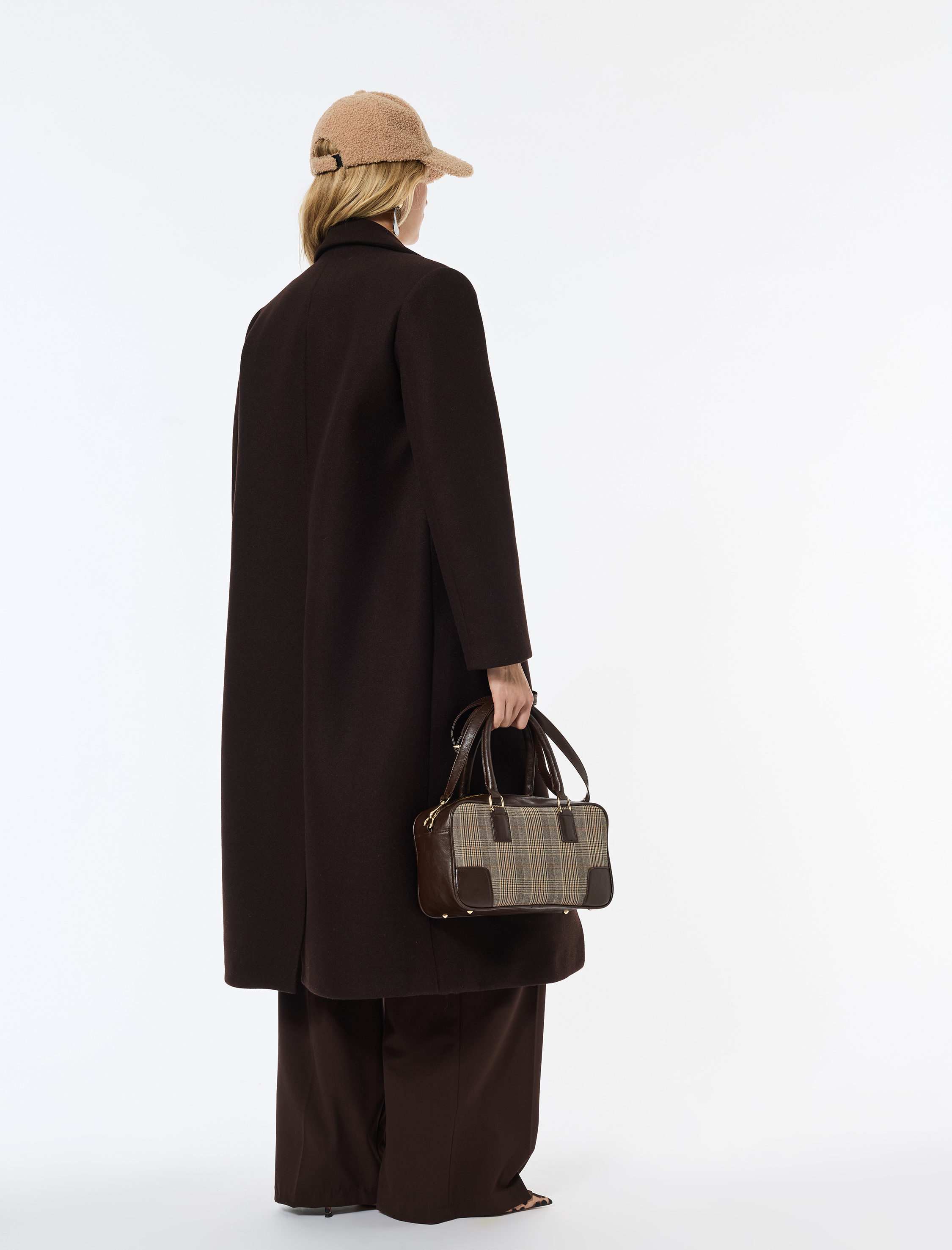   Oversize Kaban Kaşe Kruvaze Düğmeli Uzun Kollu