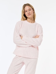 Beli Bağlamalı Rahat Kalıp Yılbaşı Temalı Peluş Pijama Altı