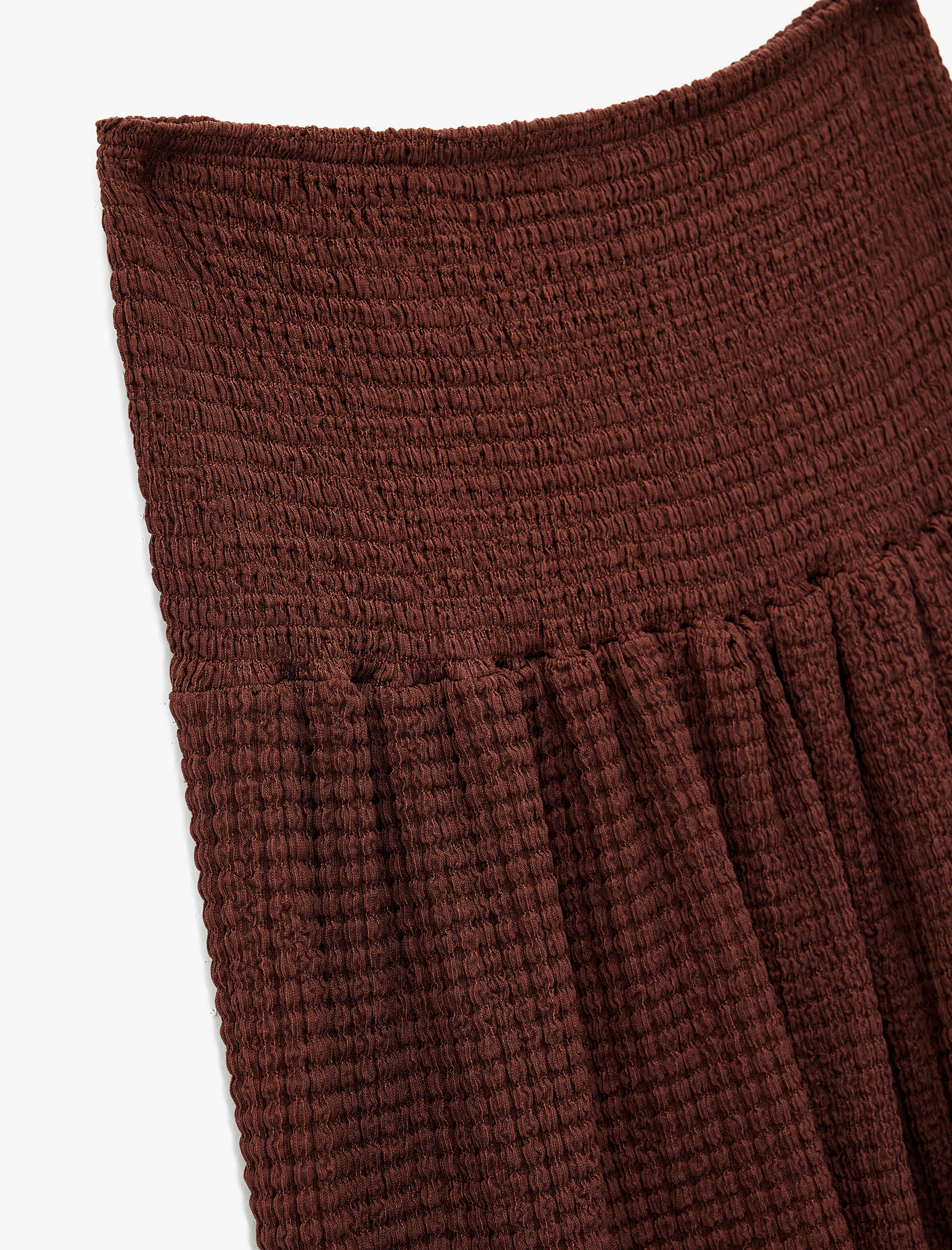   Bürümcük Kumaş Katlı Gipeli Midi Boy Etek