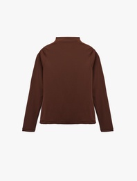 Slim Fit Uzun Kollu Balıkçı Yaka Tişört