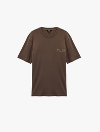 Regular Fit Kısa Kollu Bisiklet Yaka Pamuklu Arkası Baskılı Tişört