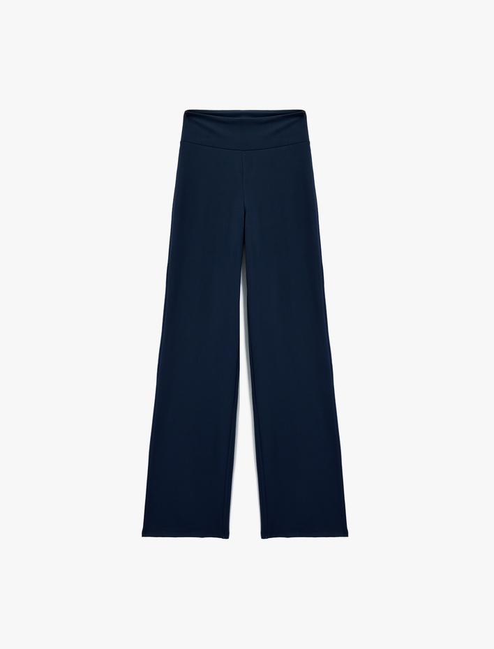  Rahat Kalıp Yüksek Bel İspanyol Paça Spor Eşofman Altı