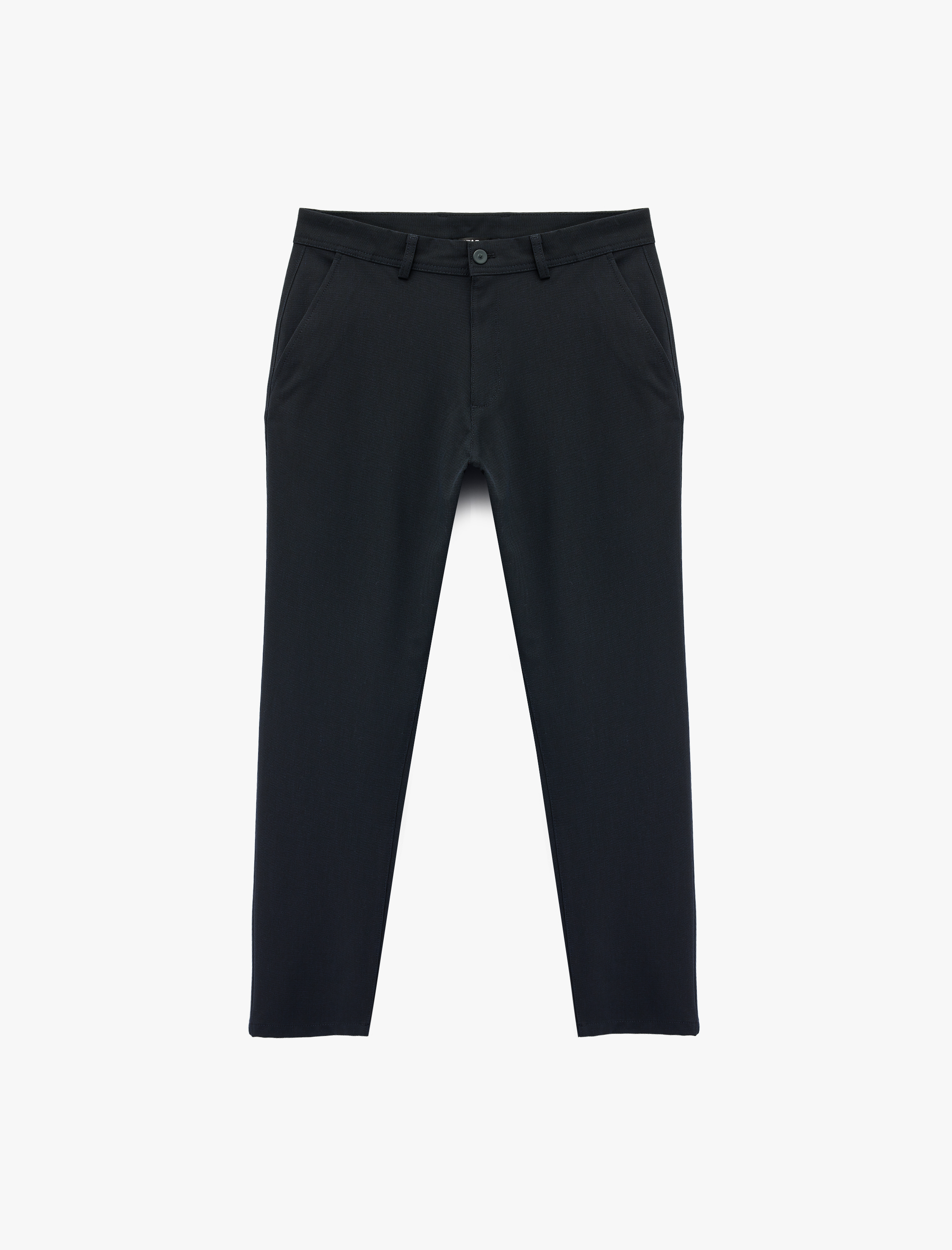   Viskon Karışımlı Cepli Düğmeli Slim Fit Kumaş Pantolon