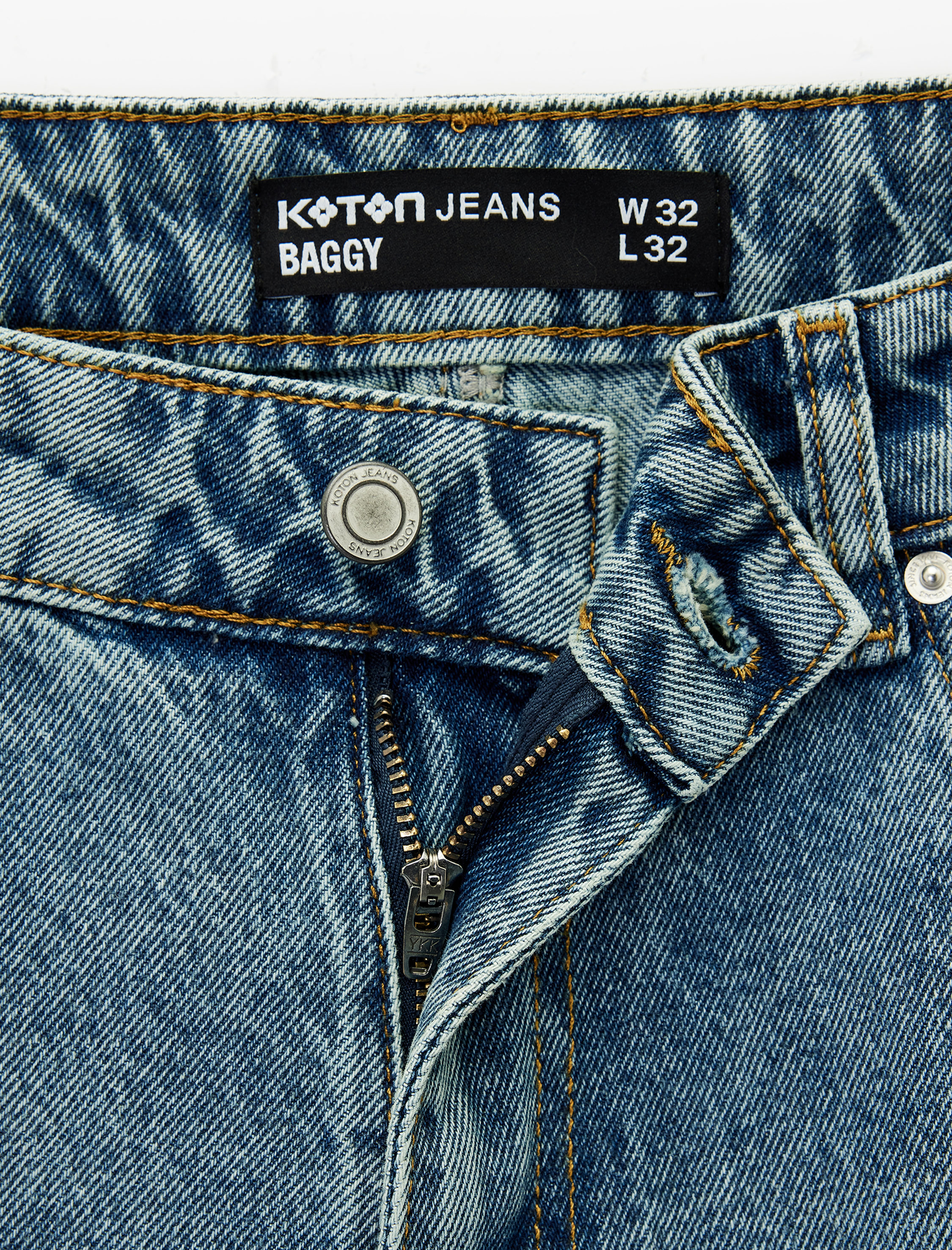   Normal Bel Pamuklu Bol Baggy Jean Pantolon