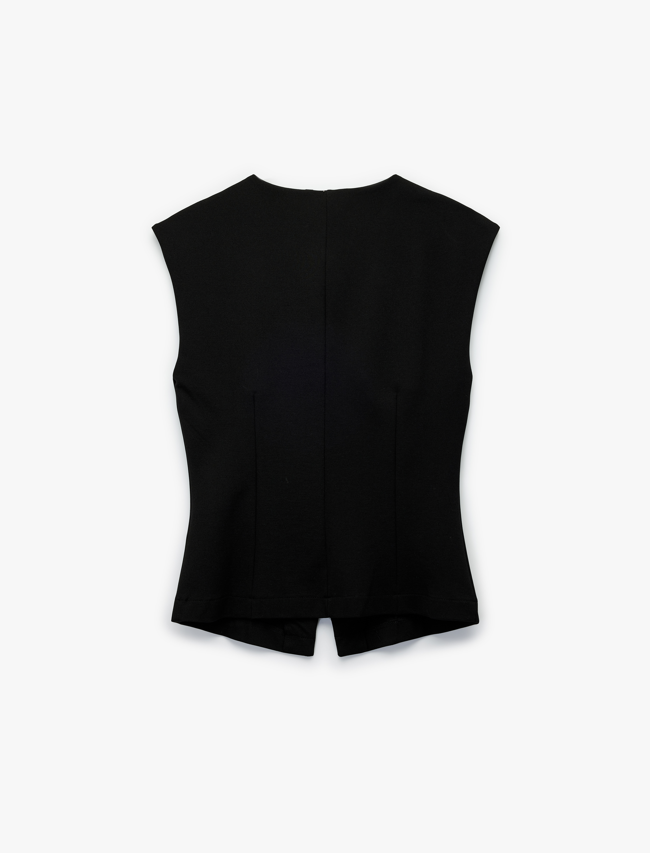   Düğmeli Slim Fit Bisiklet Yaka Yelek