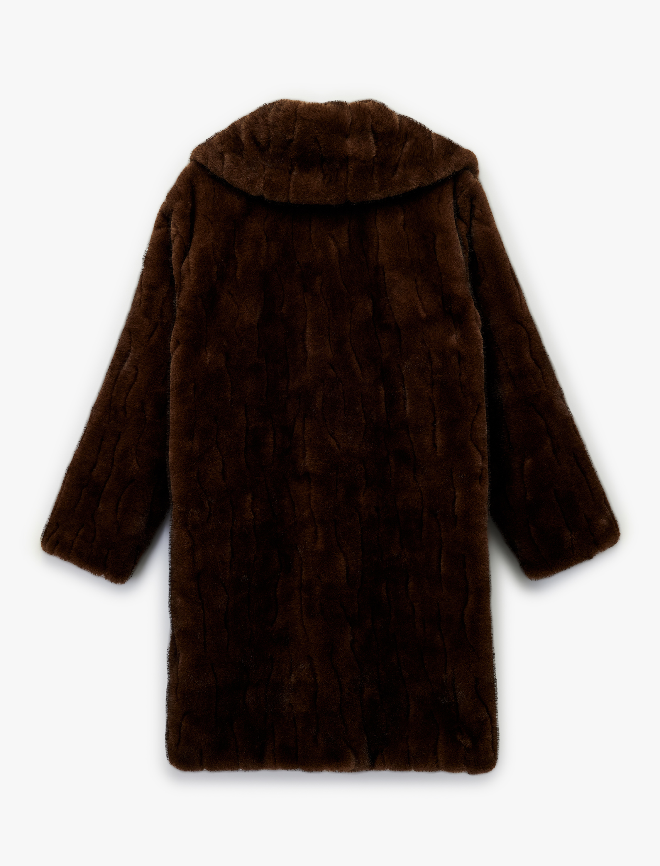   Koton X Melis Ağazat - Suni Kürk Kaban Düğmeli Uzun Kollu Cepli