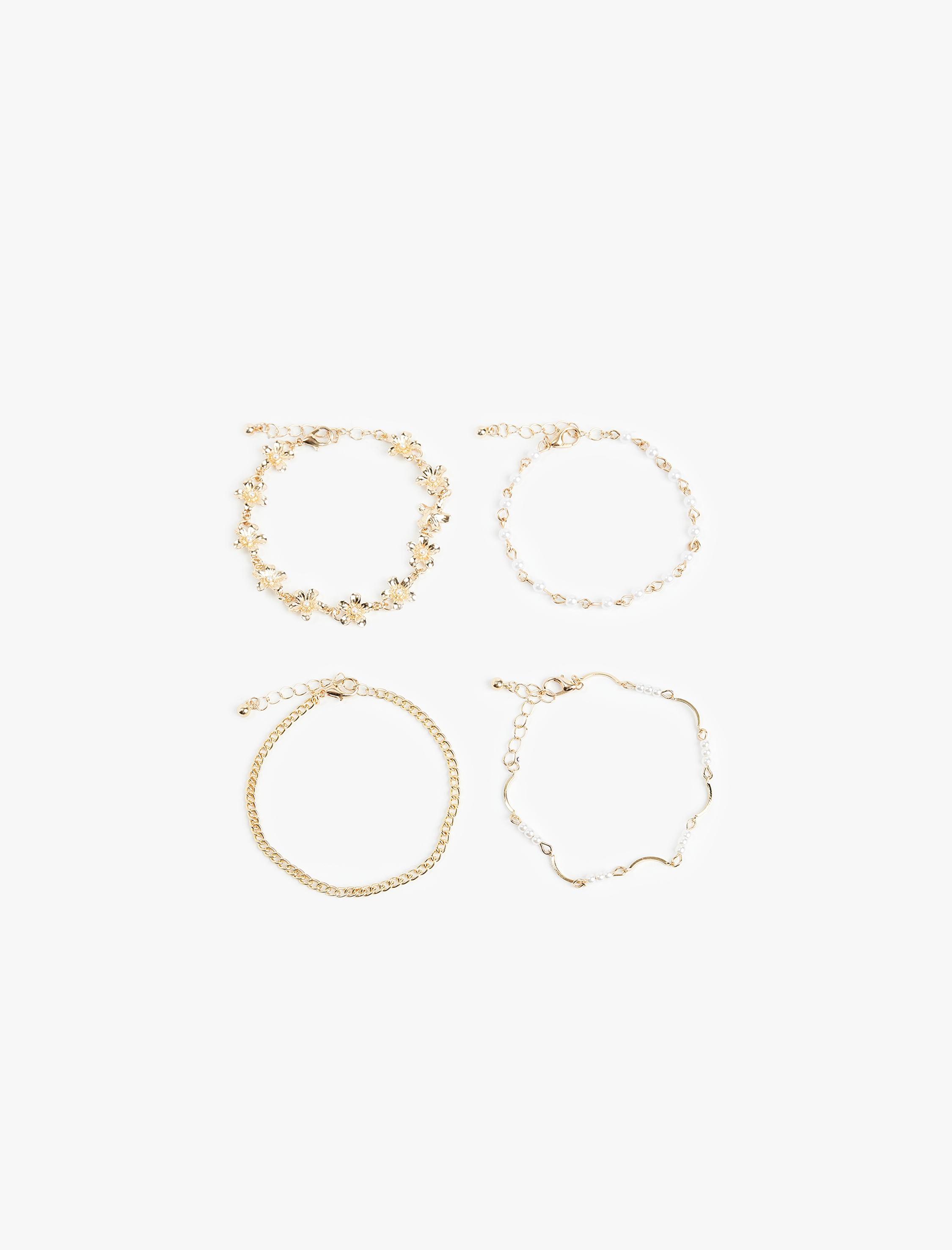  Kadın 4'lü Zincir Bileklik Seti