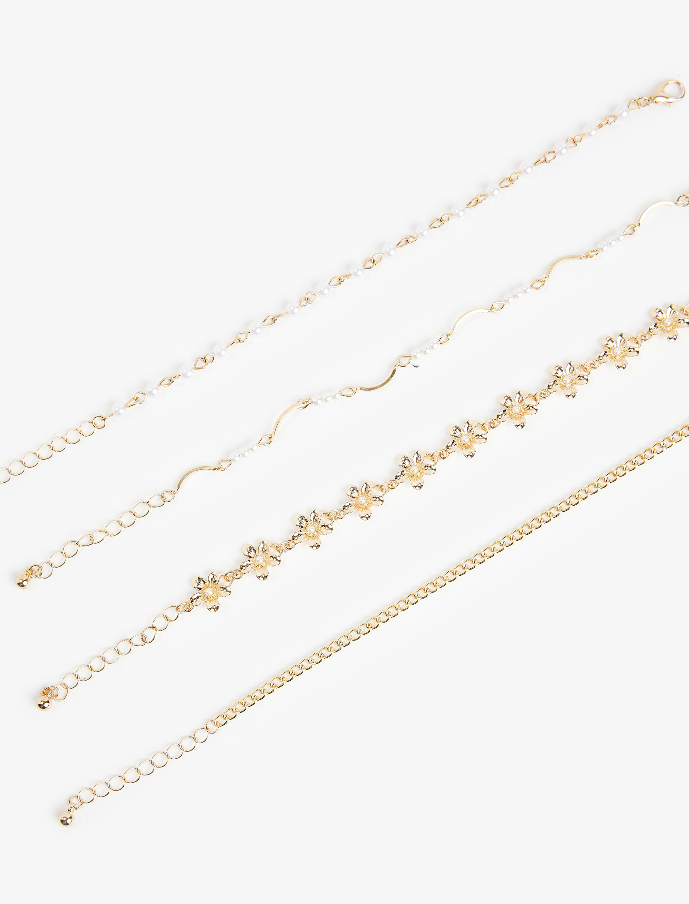  Kadın 4'lü Zincir Bileklik Seti