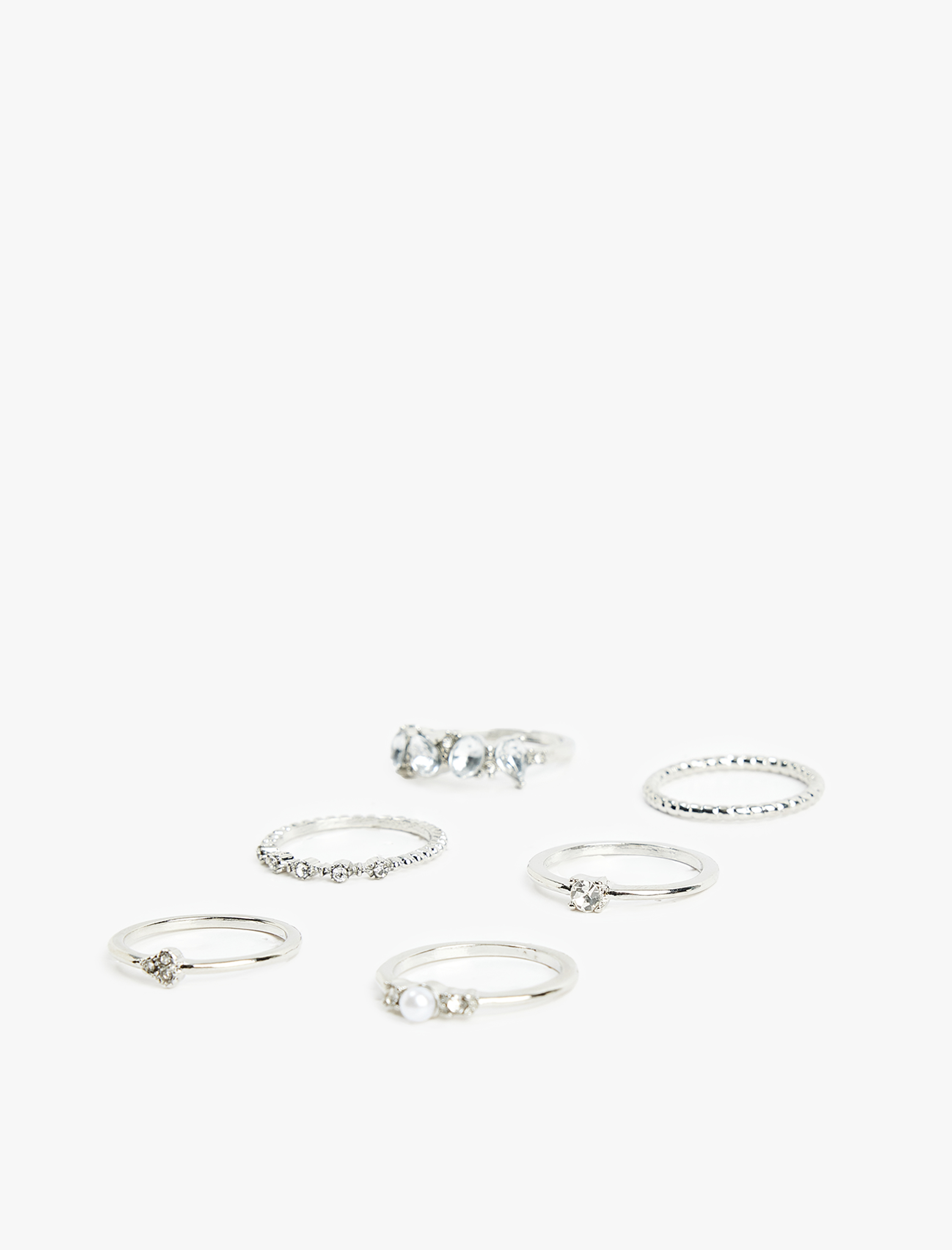  Kadın Taş Detaylı 6'lı Yüzük Seti