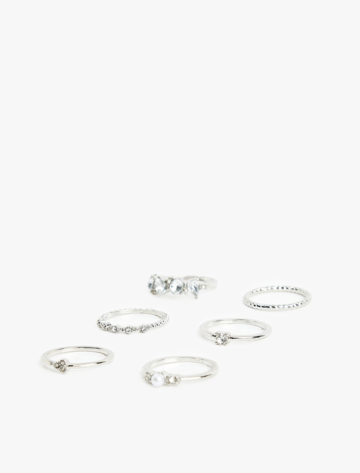 Kadın Taş Detaylı 6'lı Yüzük Seti