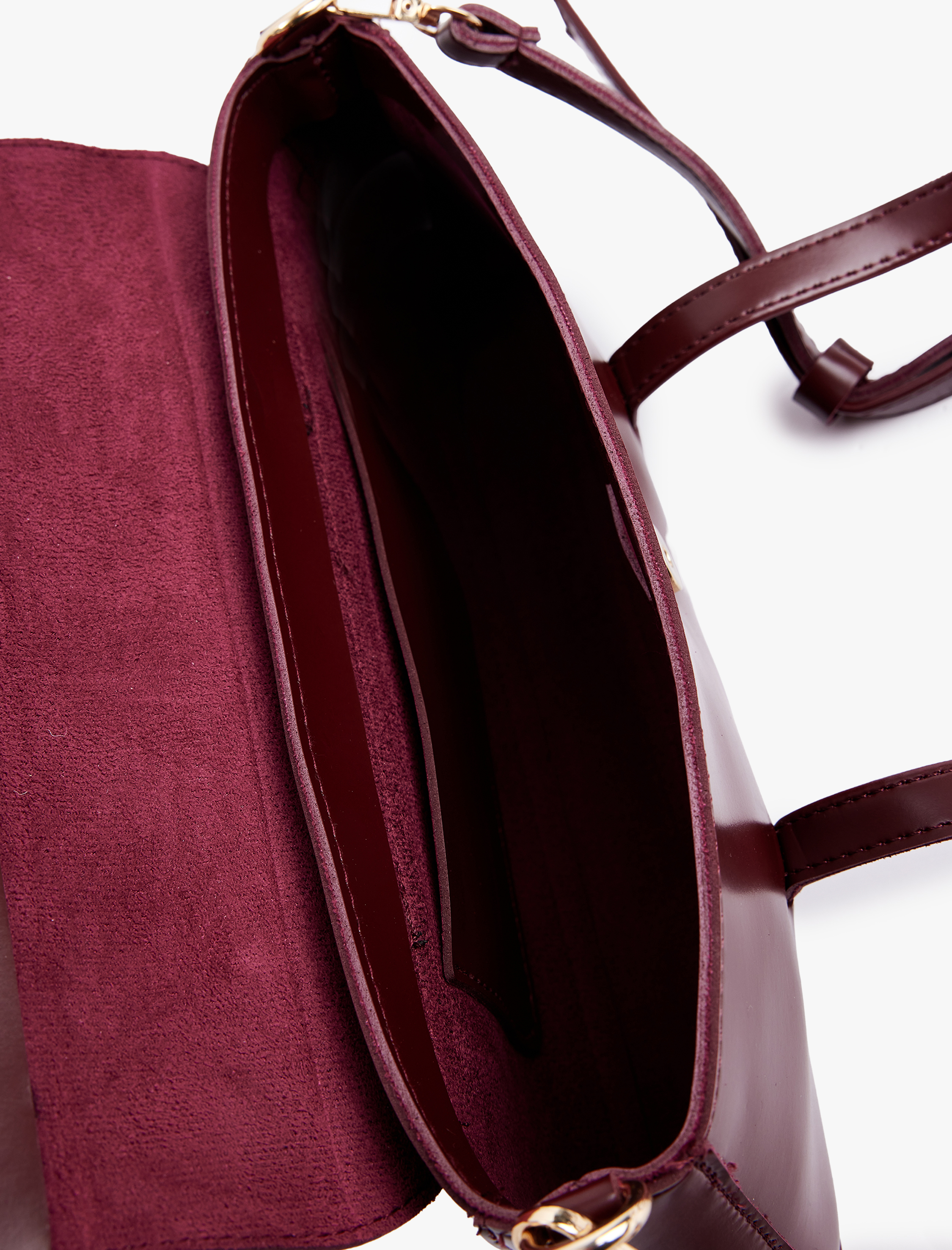  Kadın Metal Tokalı Saplı Askılı Suni Deri Çapraz Çanta