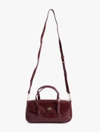 Metal Tokalı Saplı Askılı Suni Deri Çapraz Çanta