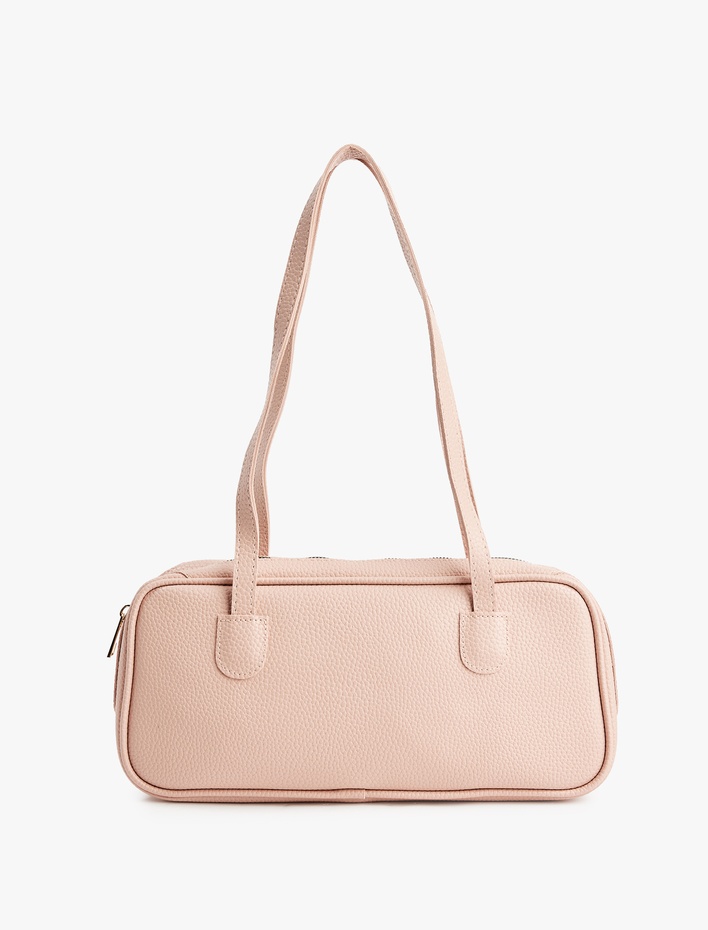 Kadın Saplı Fermuarlı Suni Deri Omuz Çantası