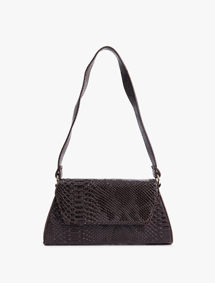 Kadın Yılan Derisi Görünümlü Askılı Omuz Çantası