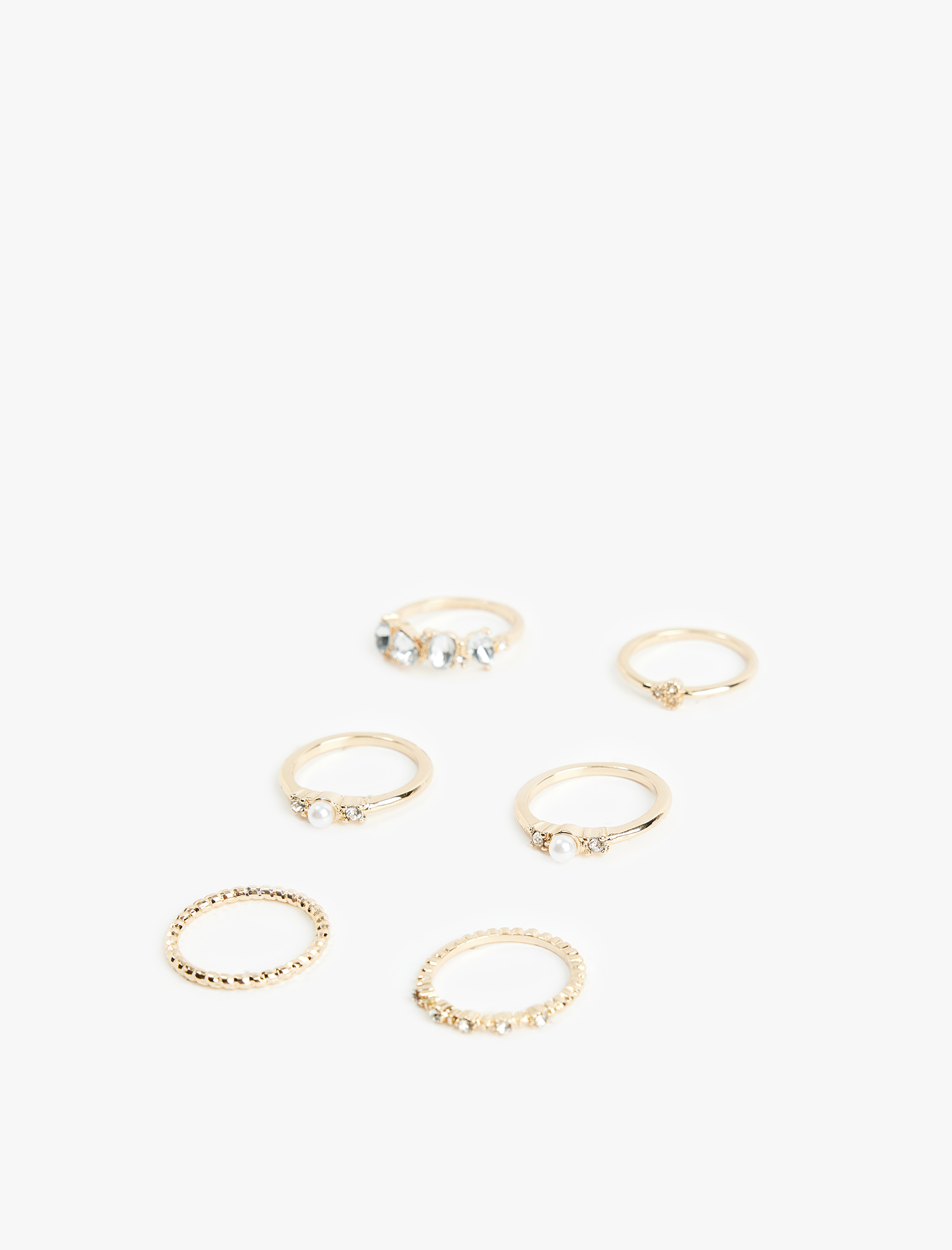  Kadın Taş Detaylı 6'lı Yüzük Seti