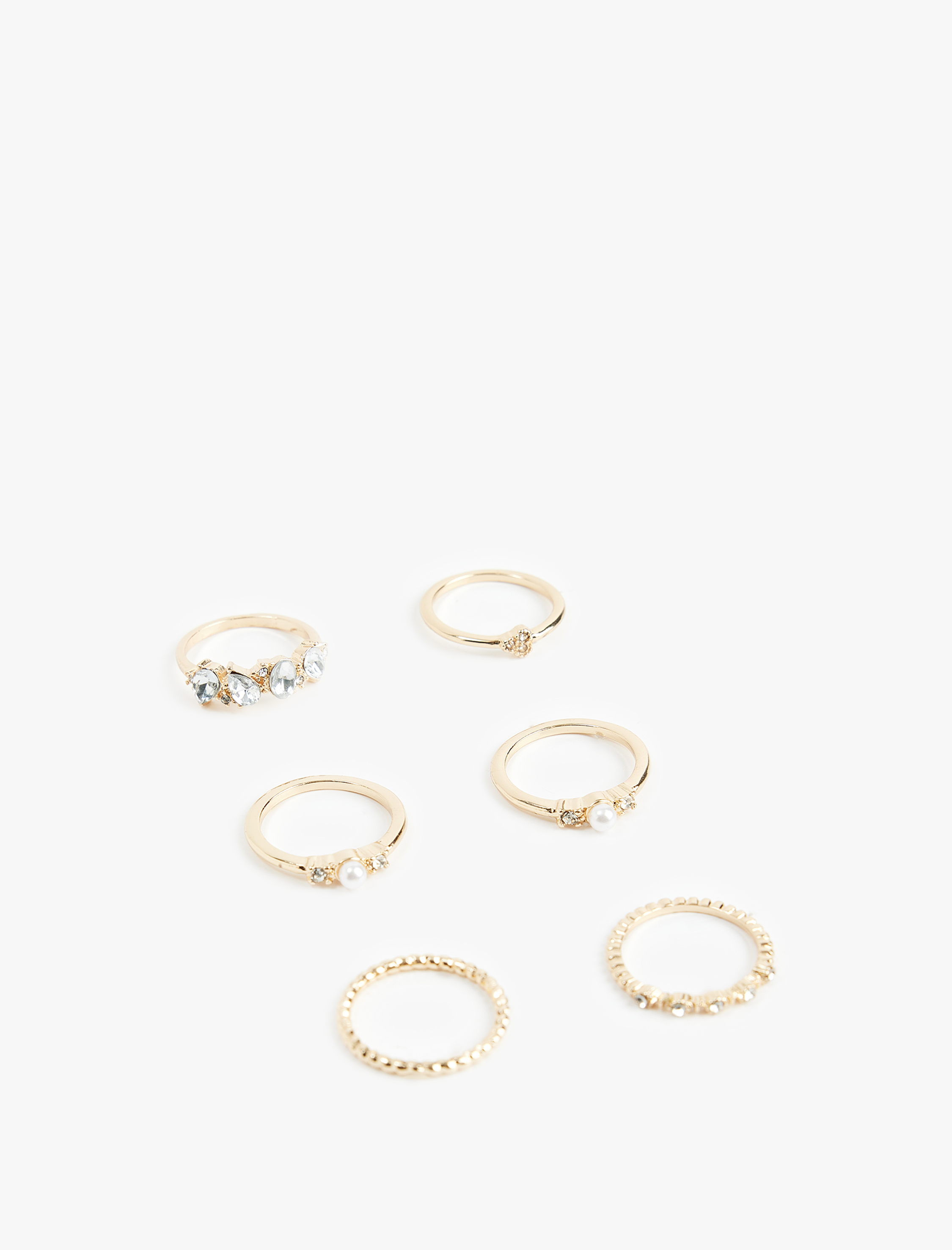  Kadın Taş Detaylı 6'lı Yüzük Seti