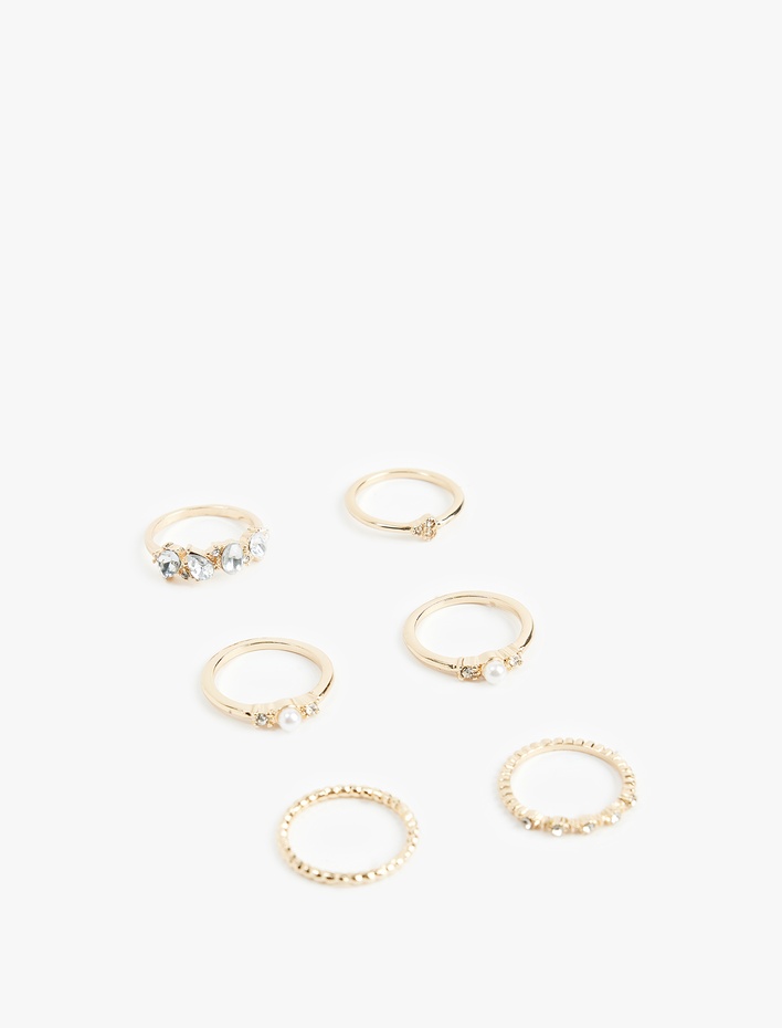 Kadın Taş Detaylı 6'lı Yüzük Seti