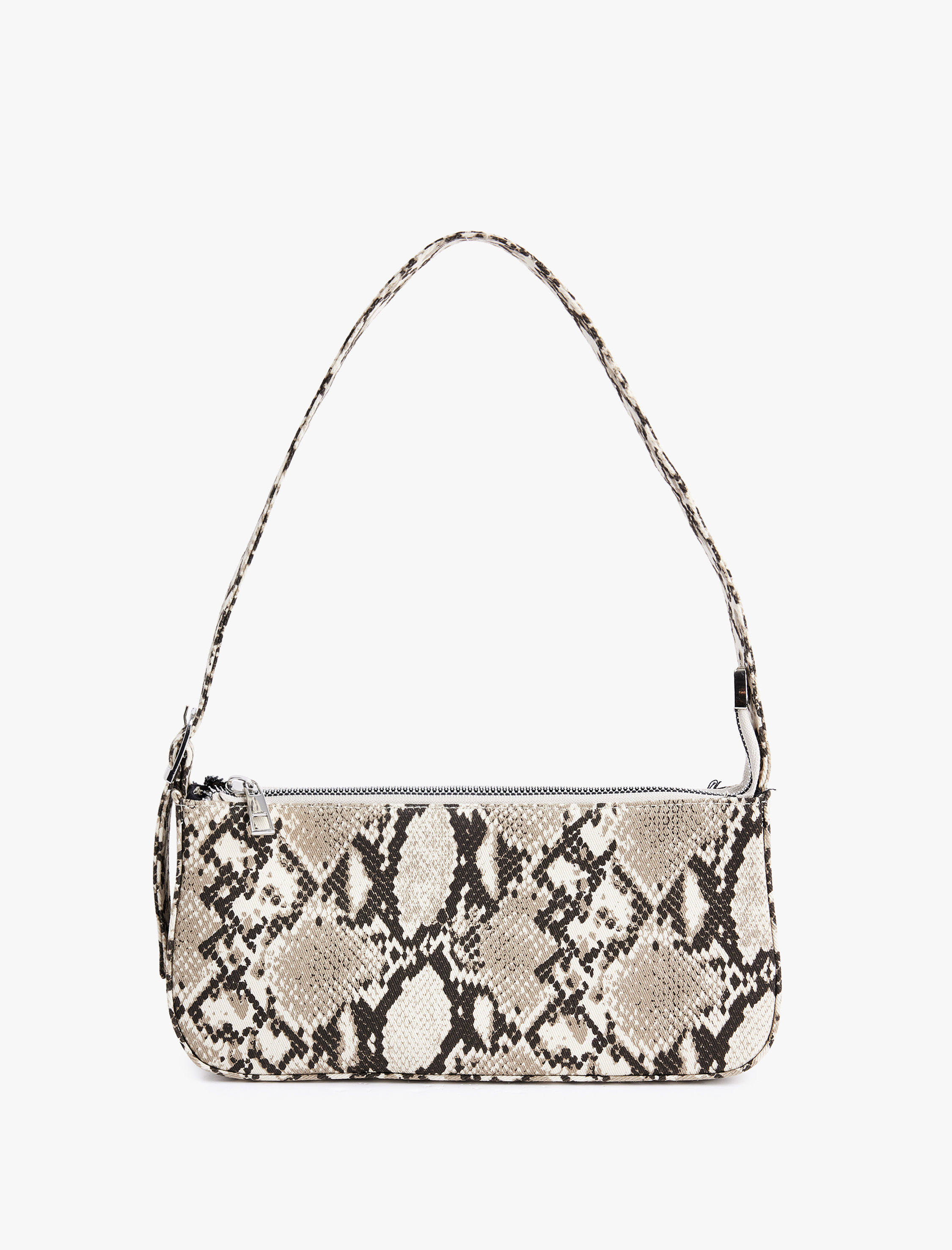  Kadın Yılan Derisi Desenli Fermuarlı Omuz Çantası