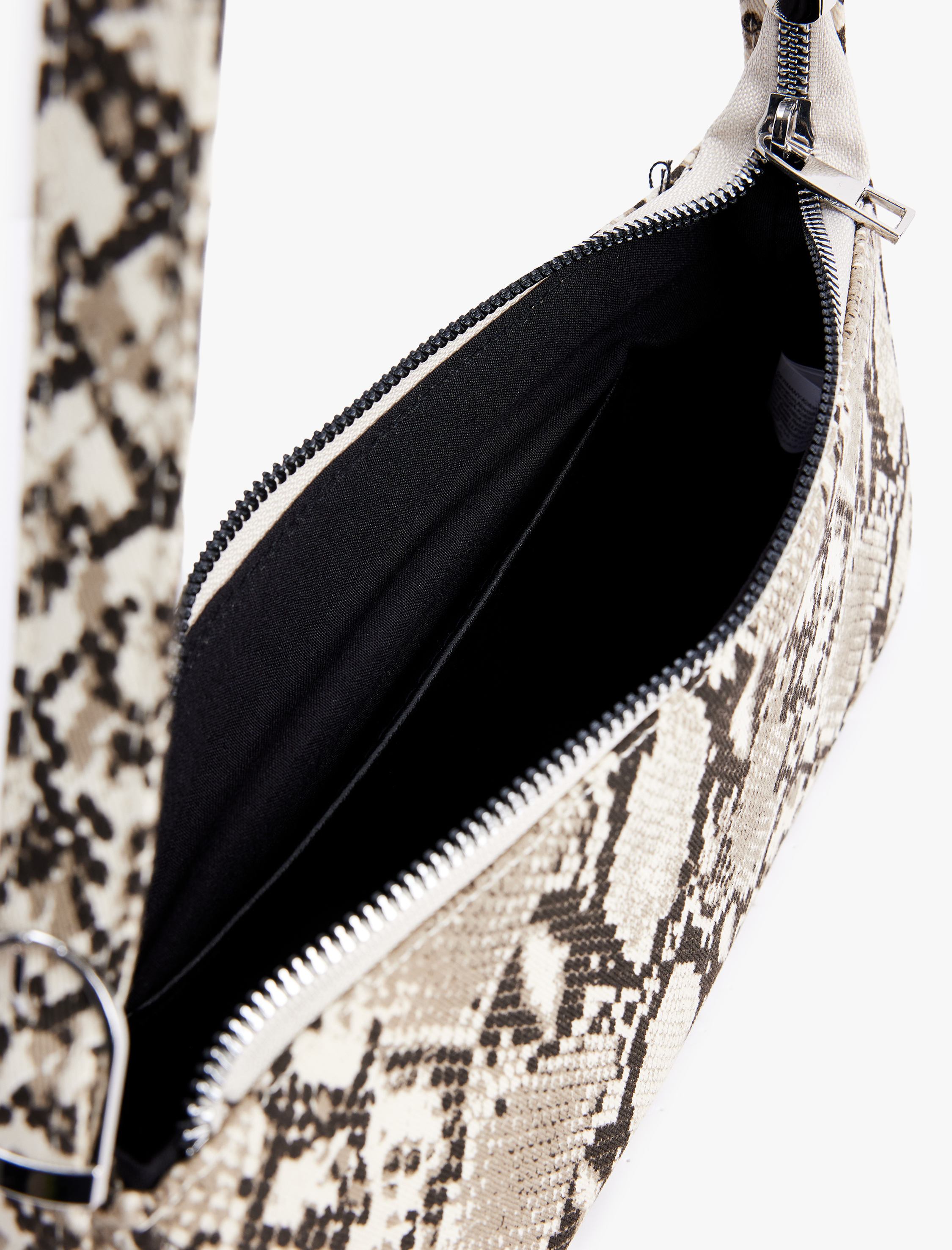  Kadın Yılan Derisi Desenli Fermuarlı Omuz Çantası