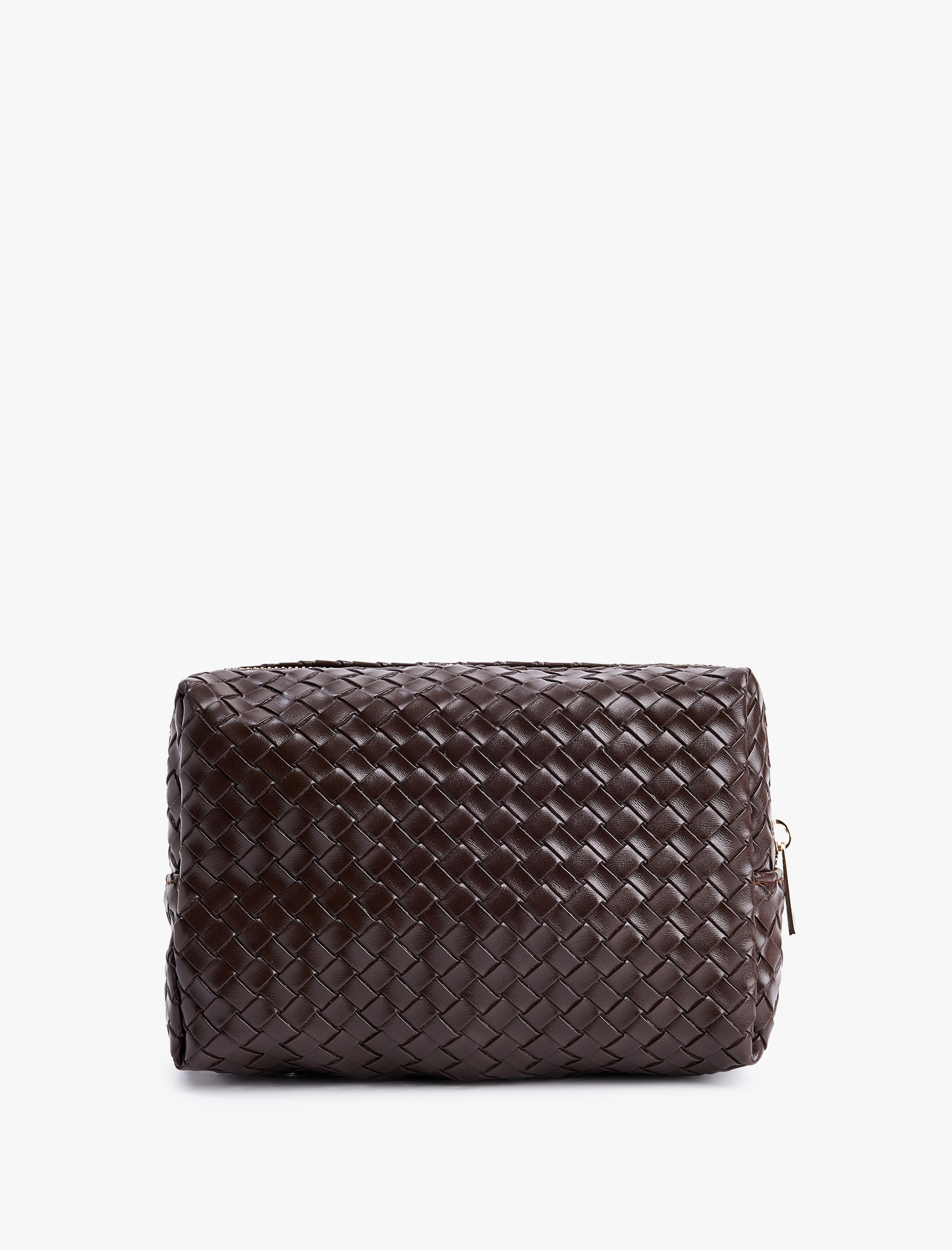  Kadın Fermuarlı Örgü Desenli Makyaj Çantası