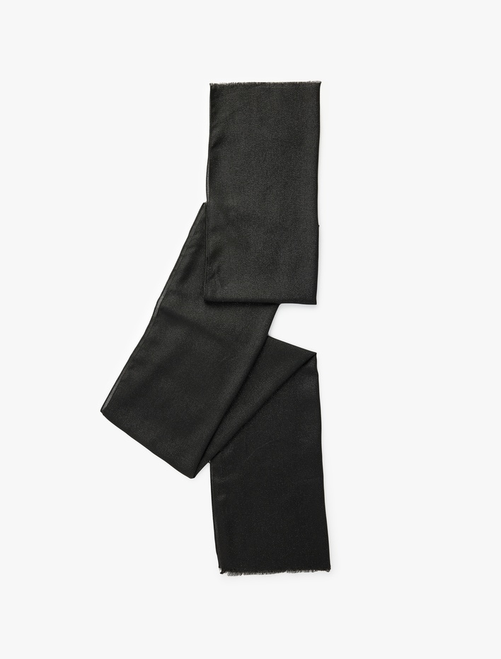 Kadın Simli Dokulu İnce Püsküllü Uzun Atkı