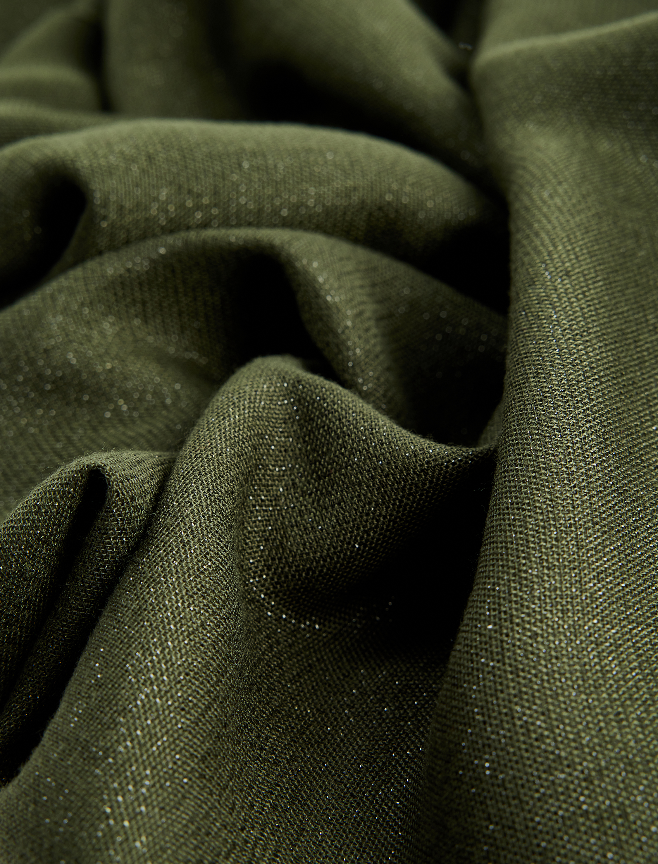  Kadın Simli Dokulu İnce Püsküllü Uzun Atkı