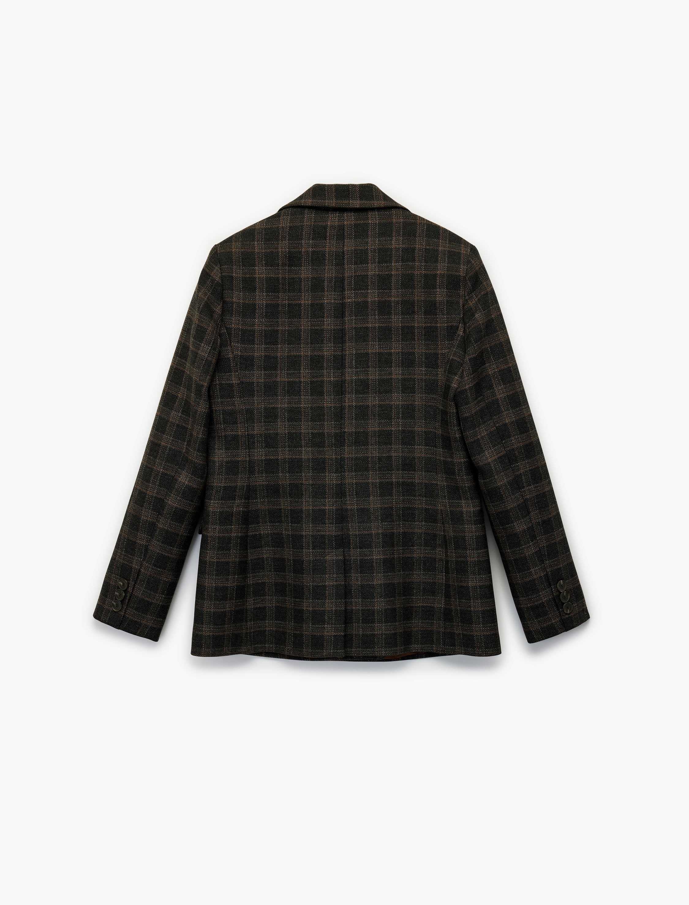   Koton X Melis Ağazat - Uzun Kollu Kruvaze Cepli Ekose Oversize Blazer Ceket