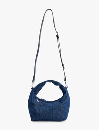 Fermuarlı Askılı Denim Çapraz Çanta