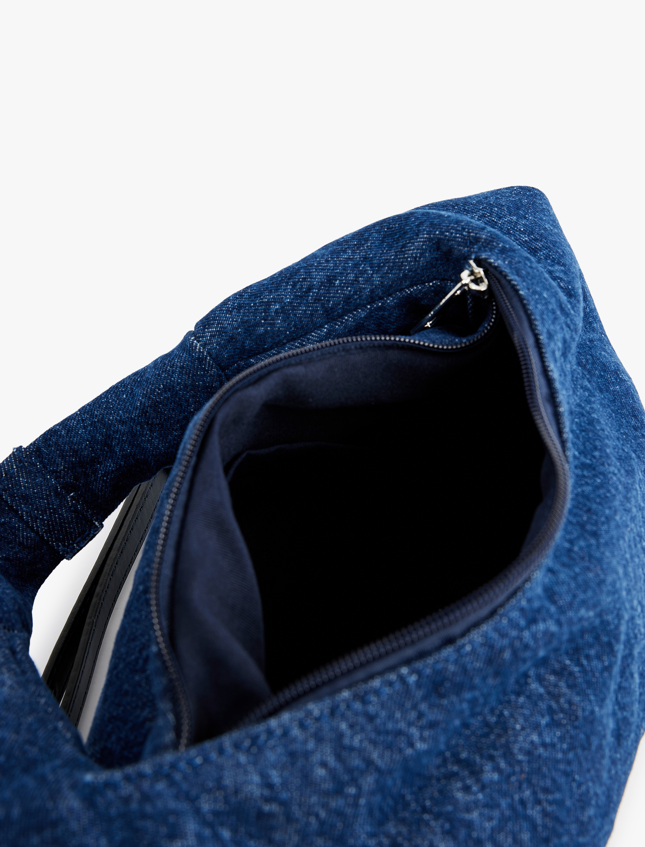  Kadın Fermuarlı Askılı Denim Çapraz Çanta