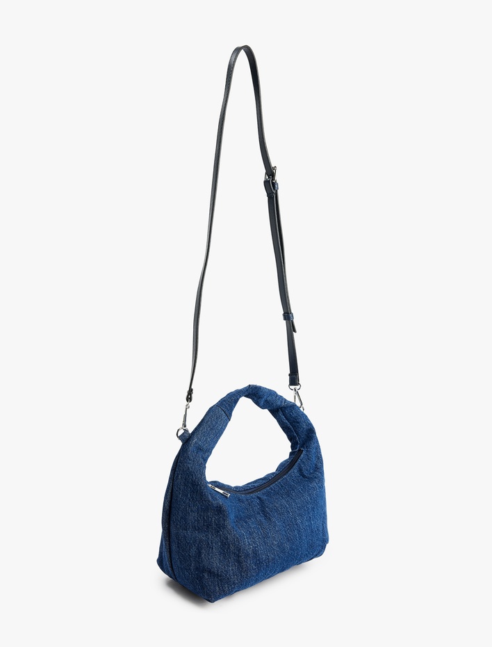 Kadın Fermuarlı Askılı Denim Çapraz Çanta