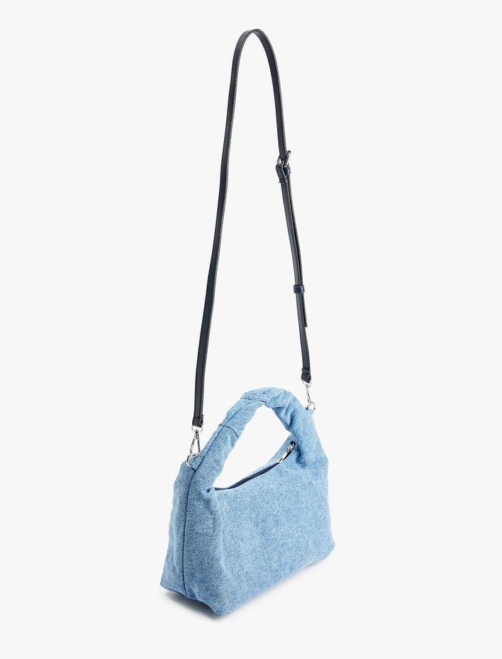 Kadın Fermuarlı Askılı Denim Çapraz Çanta