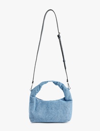 Fermuarlı Askılı Denim Çapraz Çanta