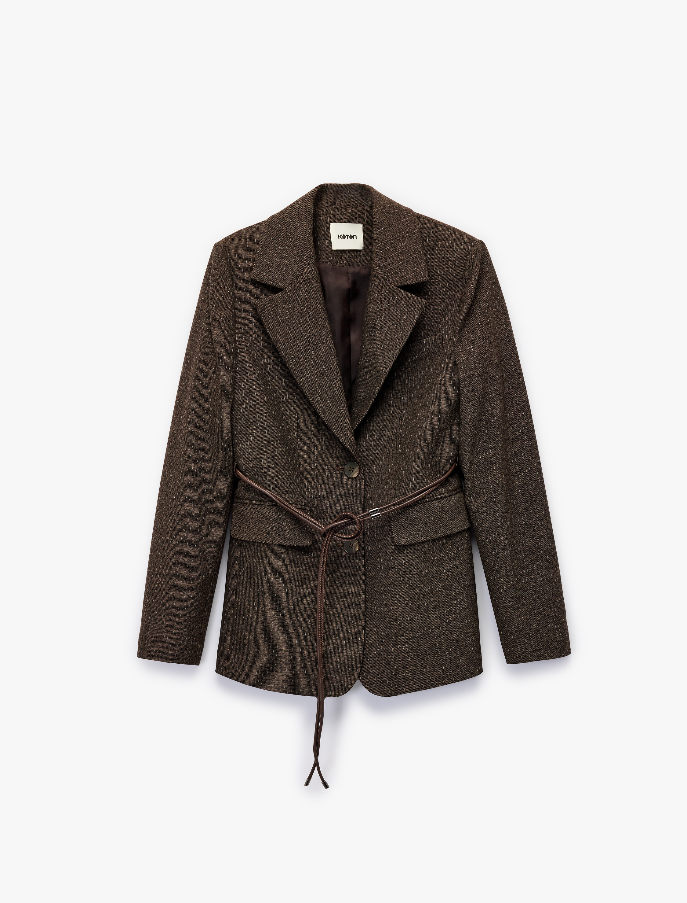   Koton X Melis Ağazat - Cepli Uzun Kollu Kemerli Blazer Ceket