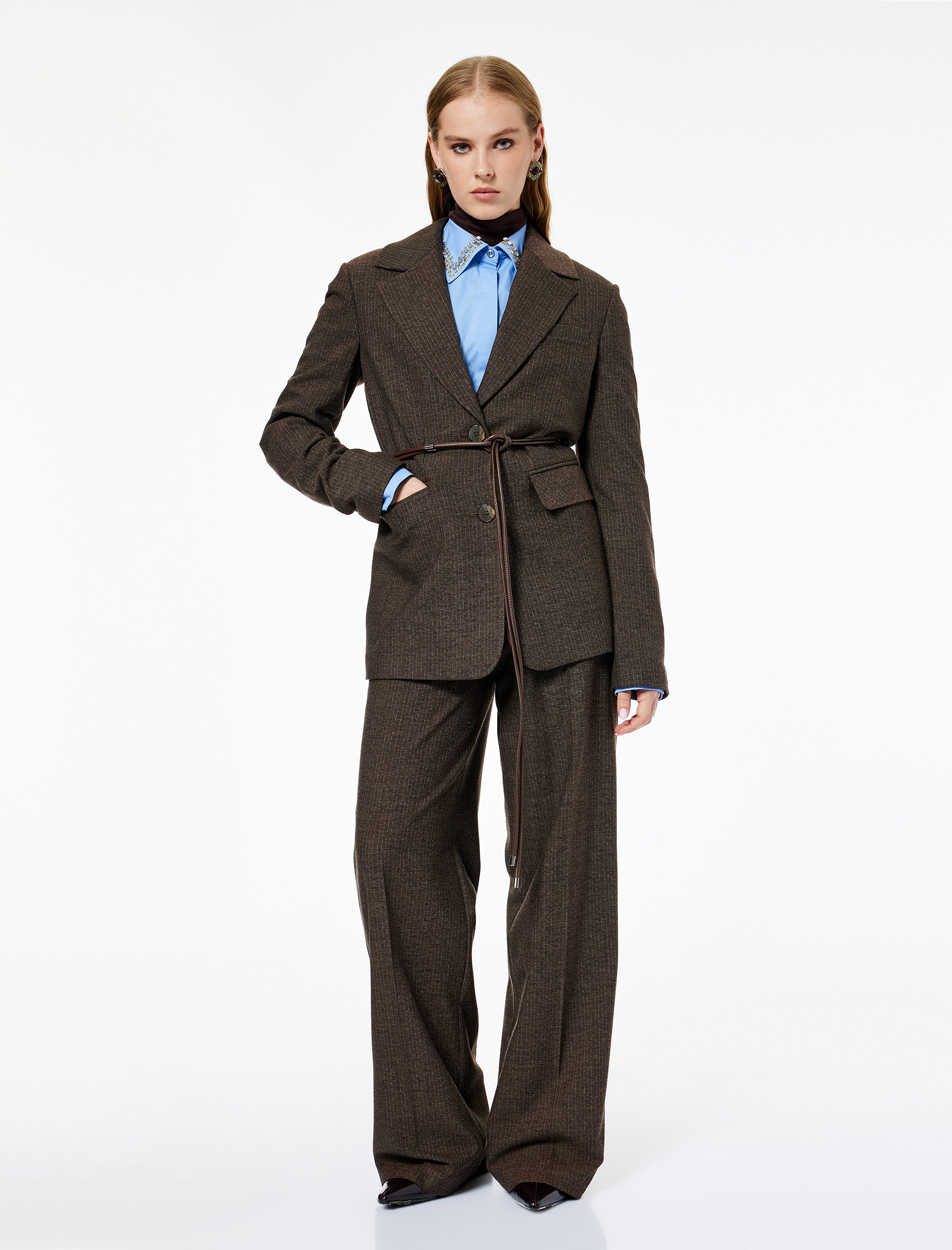   Koton X Melis Ağazat - Cepli Uzun Kollu Kemerli Blazer Ceket