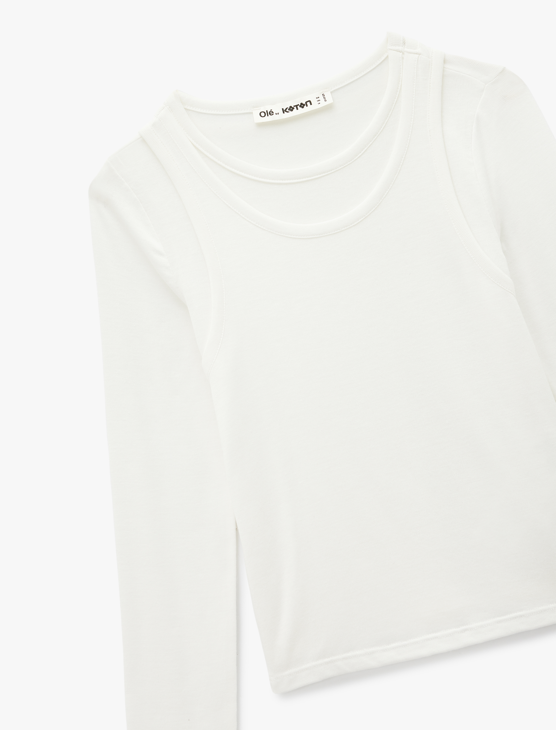   Slim Fit Atlet Görünümlü Bisiklet Yaka Uzun Kollu Tişört